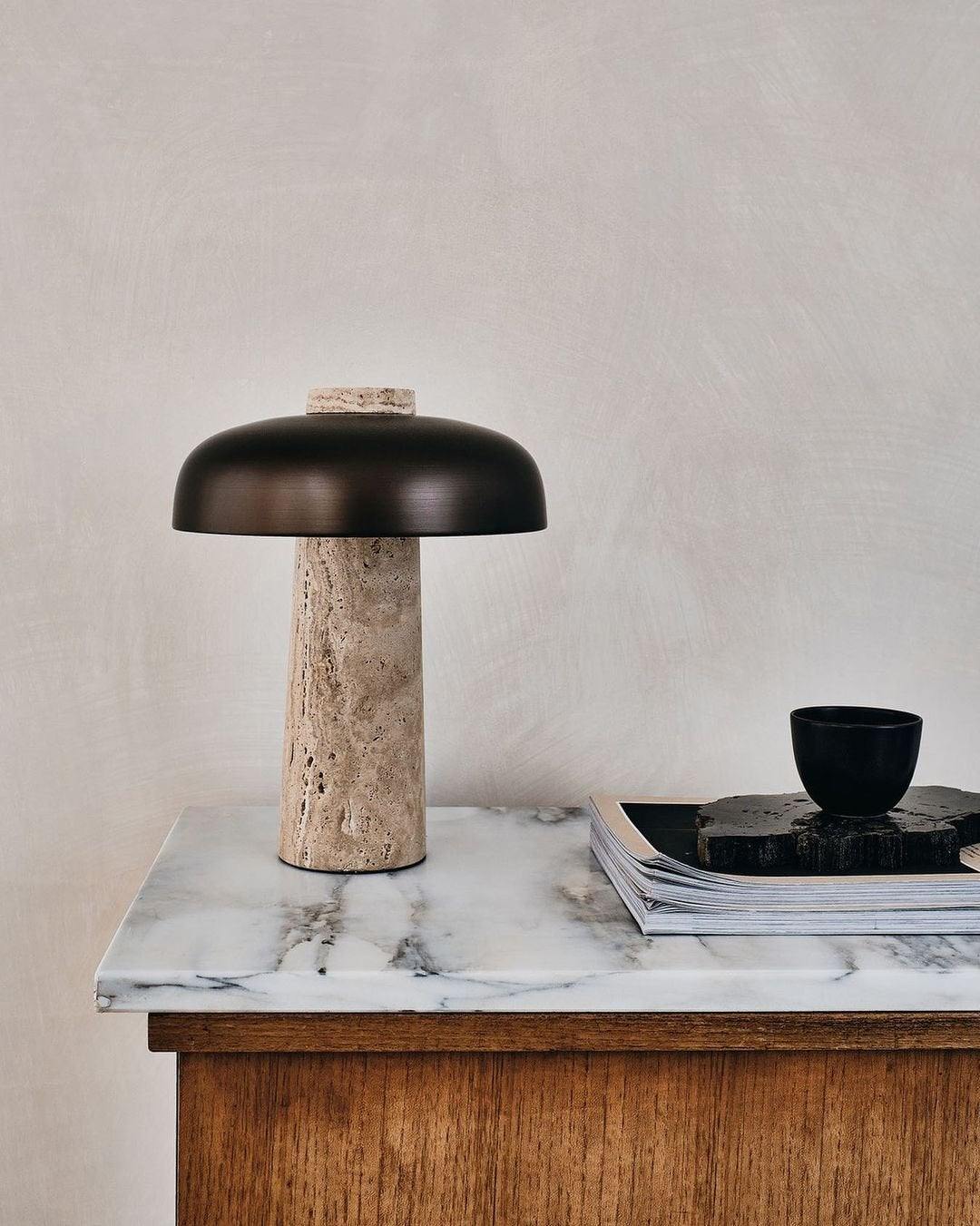 Modern Terra Dome Table Lamp - Stylish LED Bedside Lamp for Bedroom, Living Room & Office - Warm White Light with Adjustable Brightness - Perfect for Reading, Relaxing & Decor