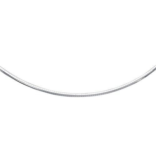 14K White Gold Omega Chain Necklace - 4mm Width, 18 Inch Length - Elegant & Durable Jewelry for Women, Perfect for Gifts, Weddings & Special Occasions