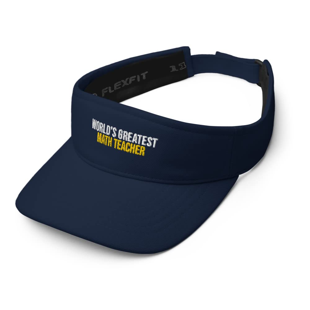 World's Best Math Teacher Embroidered Visor Hat - Funny Gift for Educators & Professors - Perfect for Classroom, Graduation & Teacher Appreciation Day