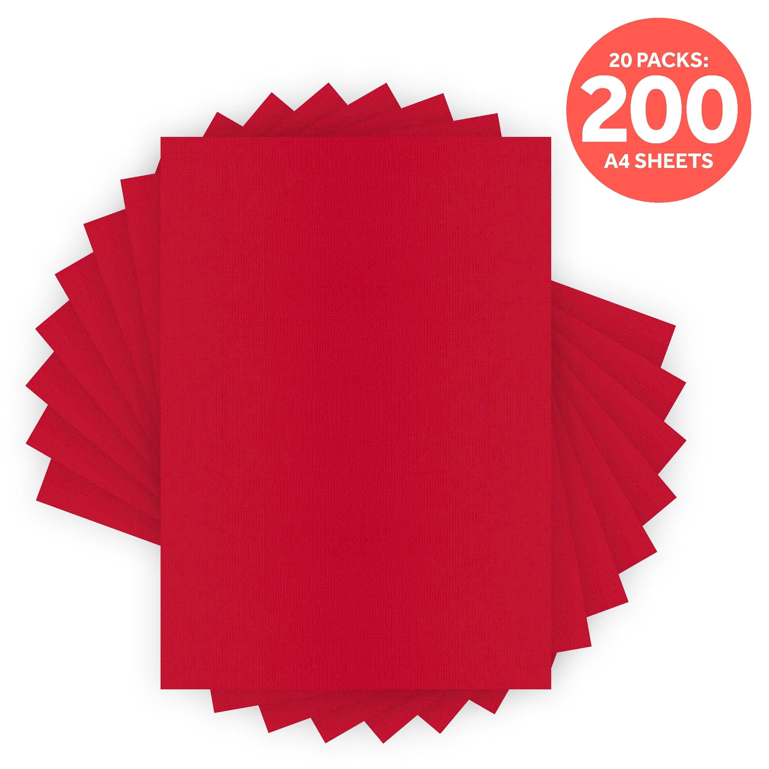 20-Pack Classic Chilli Red A4 Cardstock (9075E20) - Perfect for Scrapbooking, Card Making, and DIY Crafts