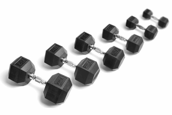York Rubber Hex Dumbbells - Premium Workout Weights for Home Gym, Strength Training & CrossFit - Non-Slip Grip, Durable Rubber Coating (5-50lbs) - Perfect for Home Fitness, Garage Gym & Professional Training