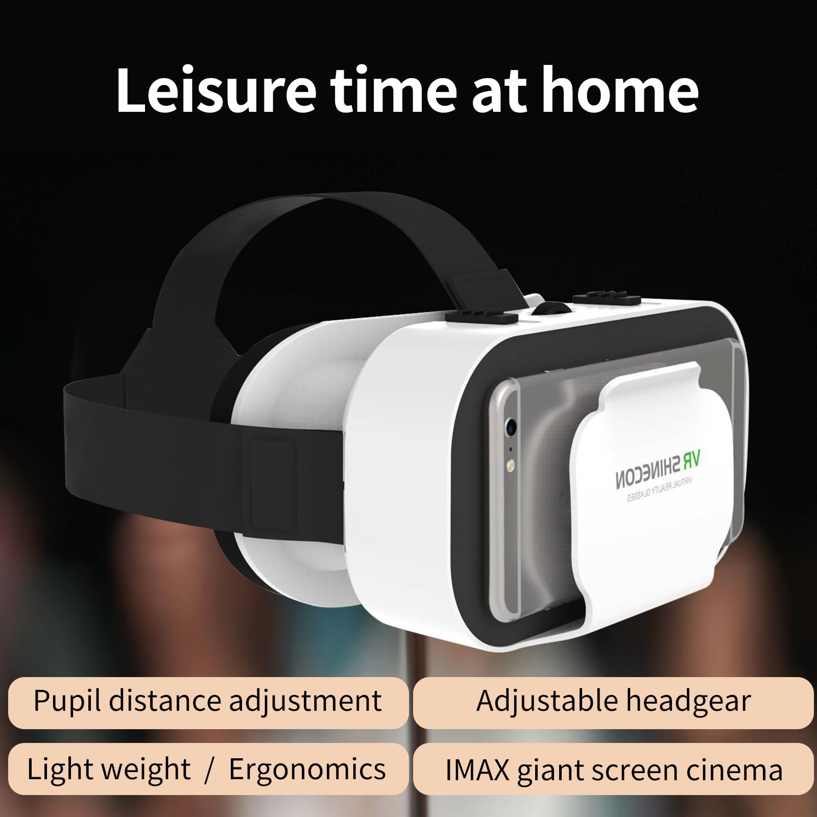 Premium VR Headset for iPhone & Android - 3D Virtual Reality Glasses Compatible with 4.7-6.5 inch Smartphones | Includes Wireless Controller | Perfect for Mobile Gaming, 360° Videos & Immersive Movie Watching | Ideal for Home Entertainment, Travel & VR Experiences
