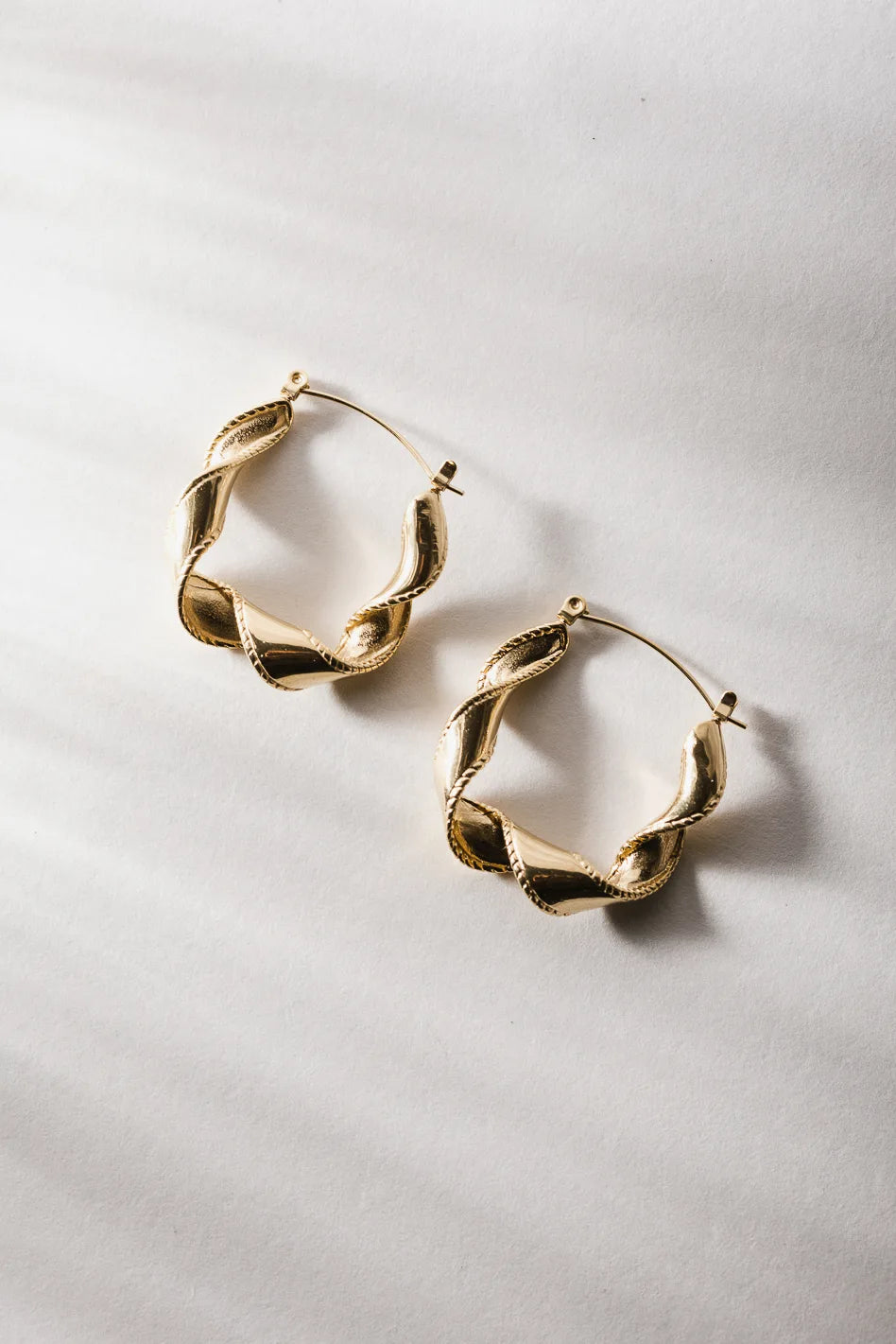 Frances Twisted Hoop Earrings for Women - Hypoallergenic & Tarnish Free Jewelry - Perfect for Everyday Wear, Parties & Gifts
