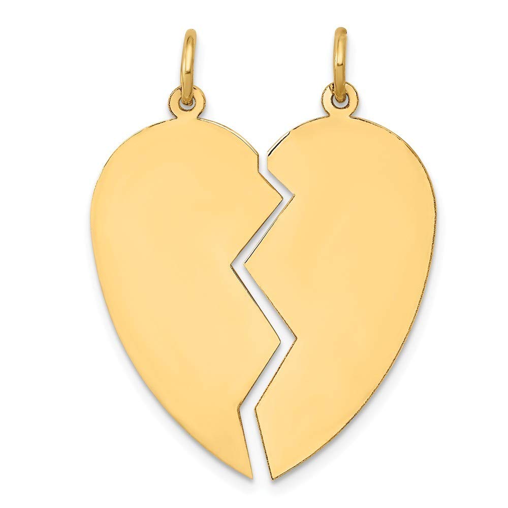14K Yellow Gold 2-Piece Heart Charm Pendant Necklace Set - Romantic Gift for Women, Valentine's Day, Anniversary & Special Occasions
