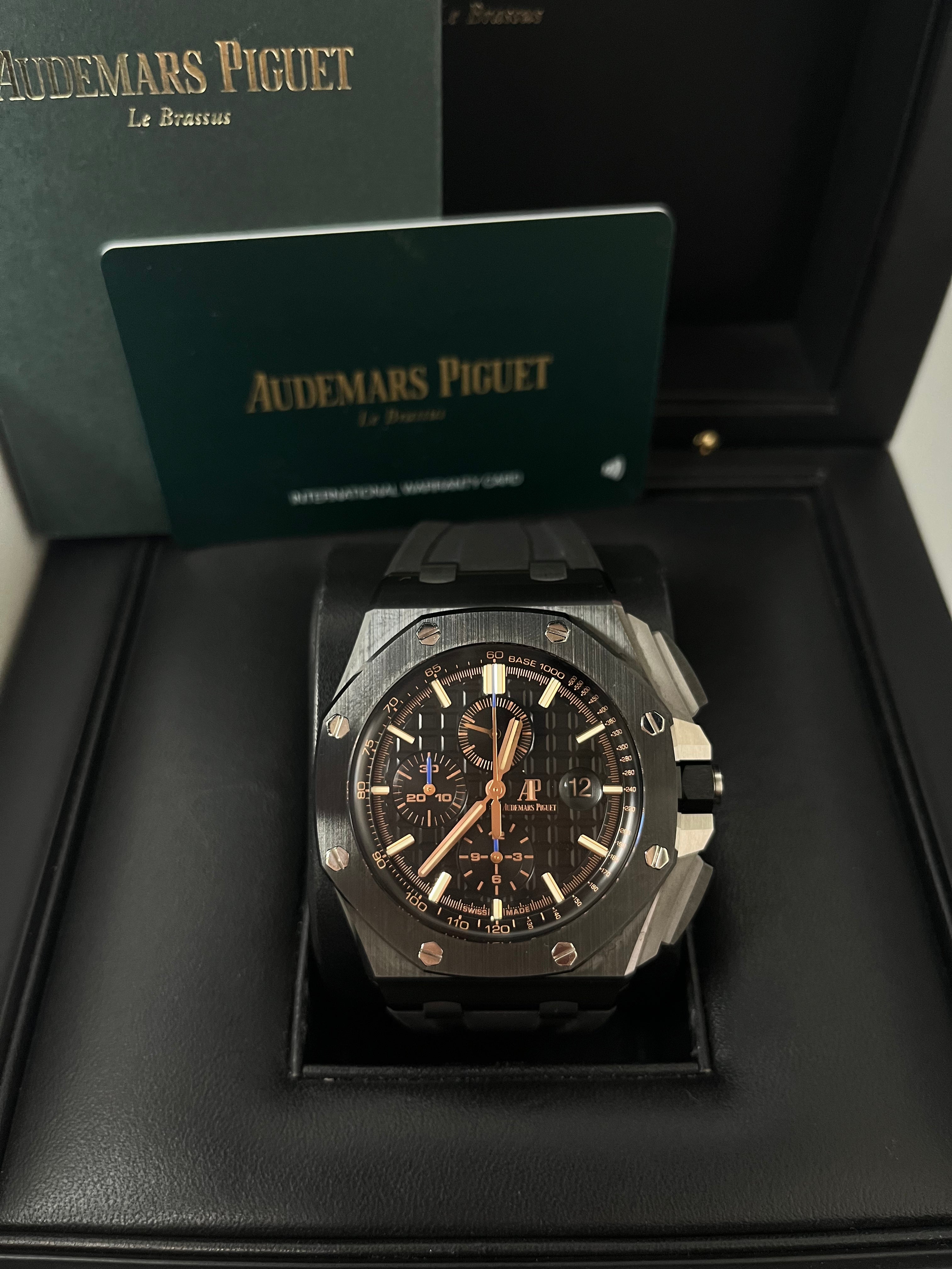 Royal Oak Offshore Chronograph Men's Watch - Black Ceramic Bezel & Stainless Steel Case (Ref#26405CE.OO.A002CA.02) | Luxury Sports Watch for Diving, Racing & Formal Occasions