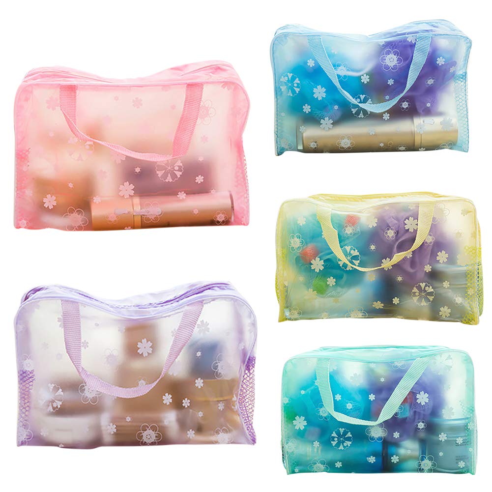 Clear Travel Storage Bag with Zipper - Waterproof Makeup & Toiletry Organizer Pouch (Purple) | Perfect for Cosmetic Storage, Gym Essentials & Vacation Packing