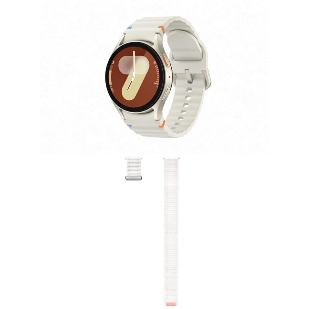 Samsung Galaxy Watch7 40mm Bluetooth Smartwatch with Fabric Band (Small/Medium) - Cream Pink White | Fitness Tracker, Heart Rate Monitor, Sleep Tracking for Women & Men | Perfect for Workouts, Running & Daily Use