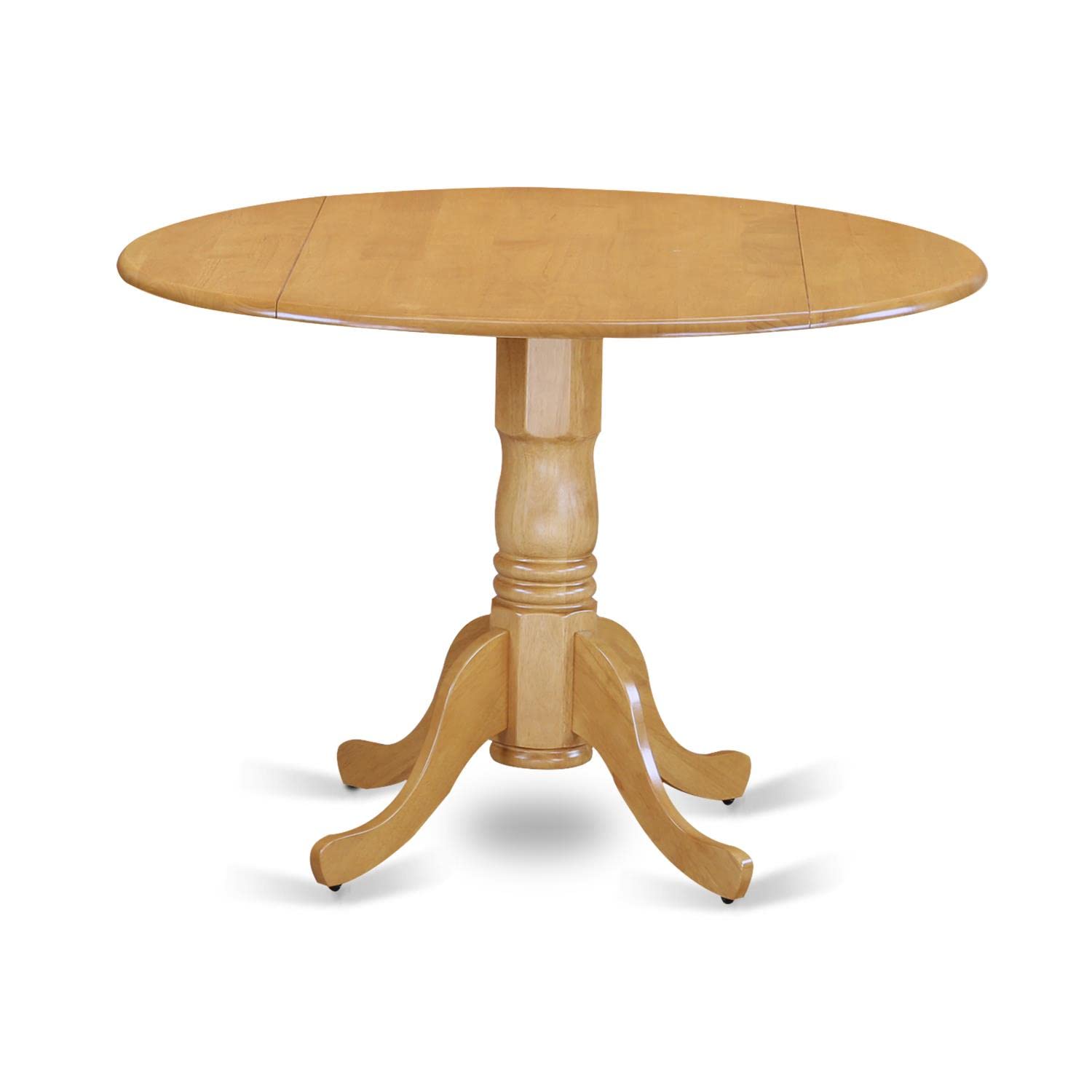 East West Furniture DLVA3-OAK-W 3-Piece Oak Dining Table Set with Drop Leaf & 2 Wooden Chairs for Small Spaces, 42x42 Inch - Perfect for Apartments, Breakfast Nooks & Cozy Kitchens