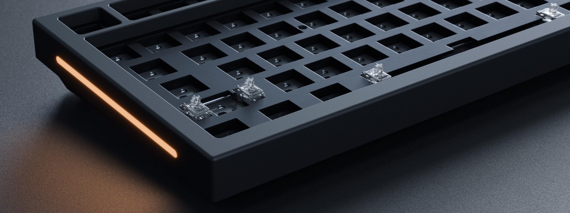 Glorious GMMK PRO 75% Modular Mechanical Gaming Keyboard - Barebone TKL (75% Layout), 1.5kg Aluminum Frame, Hot-Swappable 5-Pin Switches, RGB Backlit, ANSI US Layout - Black - Perfect for Esports, Streaming & Office Work