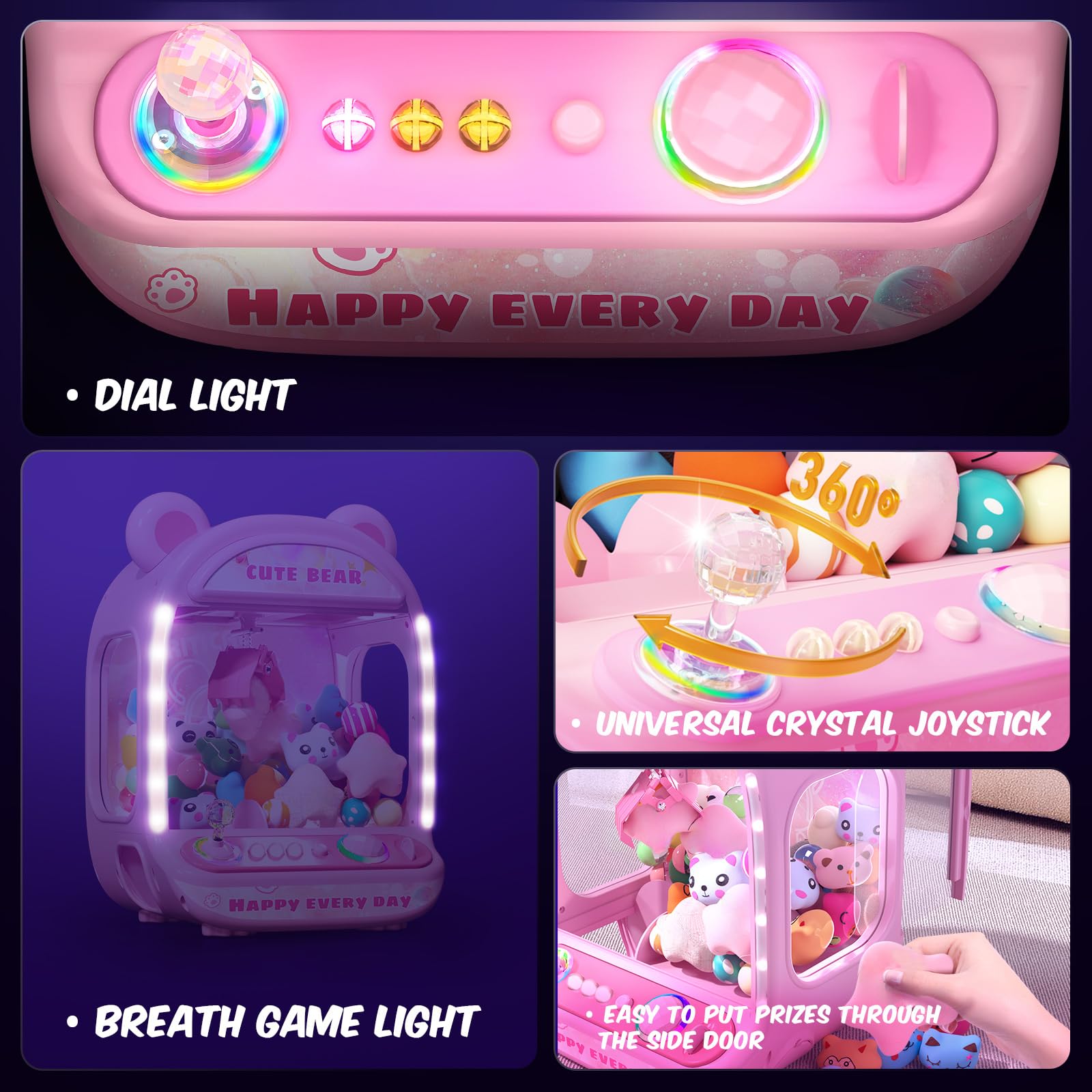 Best Claw Machine for Kids - Unicorn Toy Candy Dispenser with Squishy Toys | Fun Arcade Game for Girls Ages 6-12 | Perfect Easter & Birthday Gift for Girls | Great for Birthday Parties, Playrooms & Family Game Nights