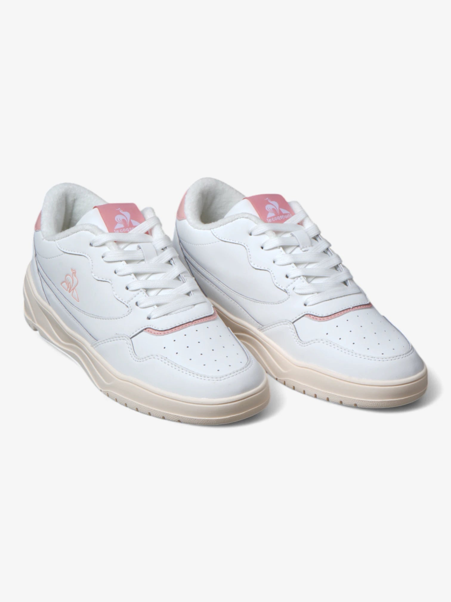 Le Coq Sportif Alma Women's Sneakers - White & Pink Running Shoes for Women | Comfortable Walking & Gym Workout Shoes