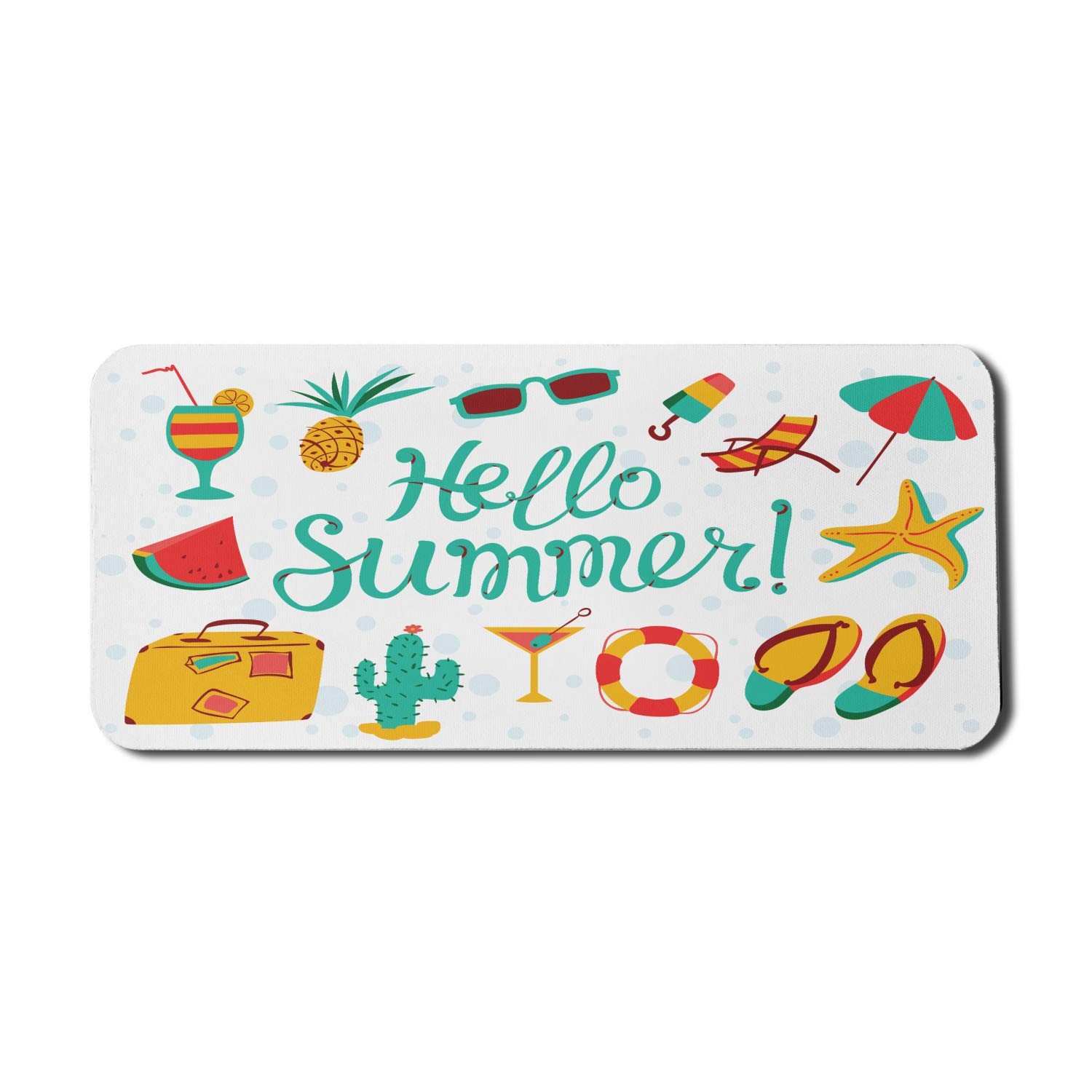 Ambesonne Hello Summer Non-Slip Rubber Mouse Pad - Extra Large 35