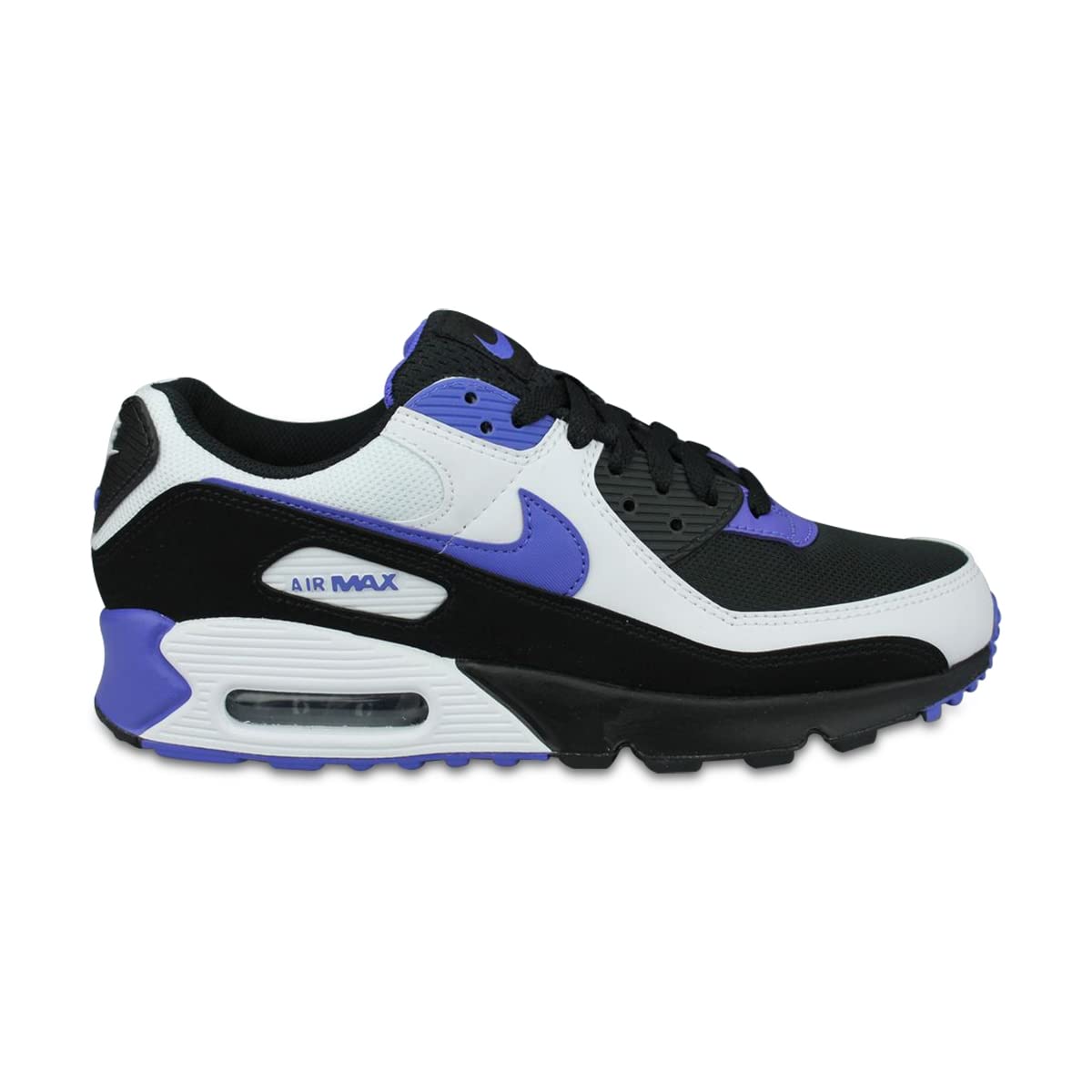Nike Air Max 90 Men's Running Shoes - Black/White/Persian Violet - Size 9.5 - Comfortable Athletic Sneakers for Jogging, Gym & Casual Wear