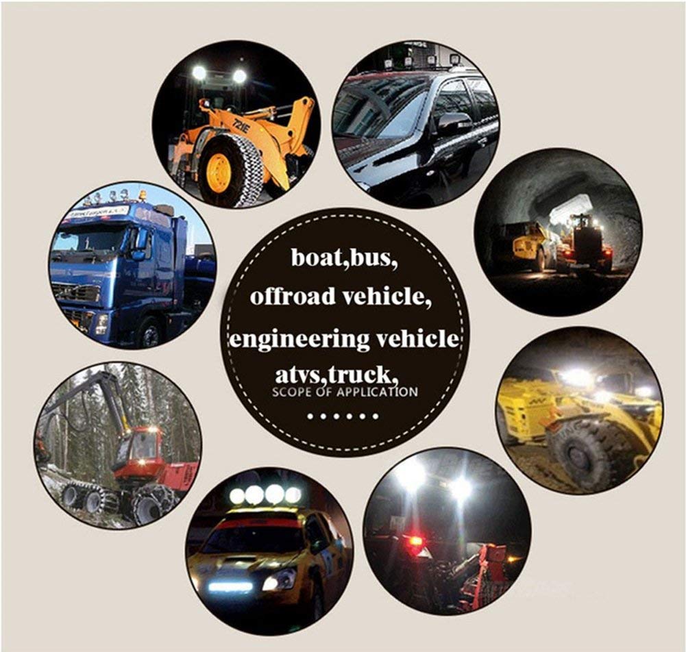 SKYWORLD 4 Inch 48W LED Work Lights - 10 Pack Spot Driving Fog Light Pods for Off-Road, Boat, Truck, Tractor & SUV | Durable Waterproof Lighting for Night Driving, Worksite & Marine Use