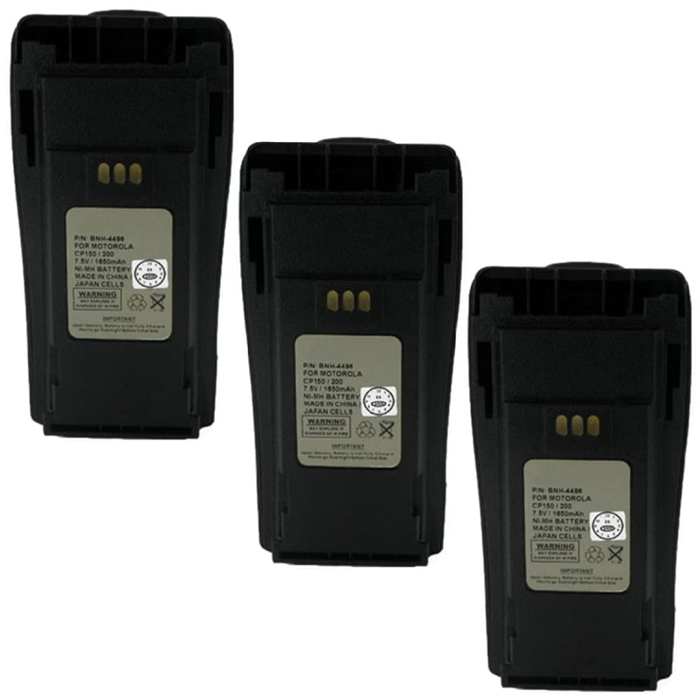 Synergy Digital 2-Way Radio Replacement Batteries - 3 Pack Ni-MH 7.5V 1650mAh Compatible with Motorola BNH-4496 & NNTN4851 - Perfect for Business, Security, and Outdoor Communication Radios