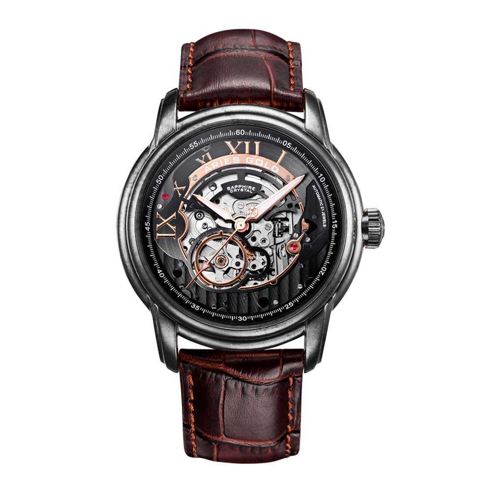 Aries Gold Infinum El Toro G 9005 AS BK Men's Stainless Steel Watch - Perfect for Business, Casual & Formal Occasions