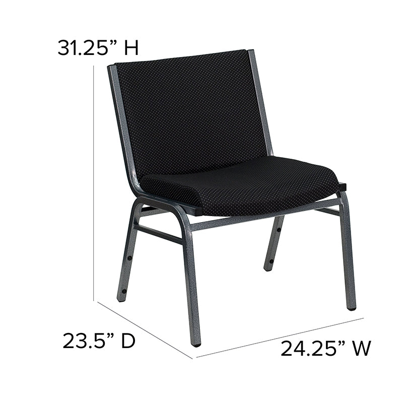 FLASH HERCULES Series Heavy Duty Stacking Chair - 1000 lb Weight Capacity, Black Fabric, Big & Tall Design - Perfect for Offices, Events, and Commercial Use
