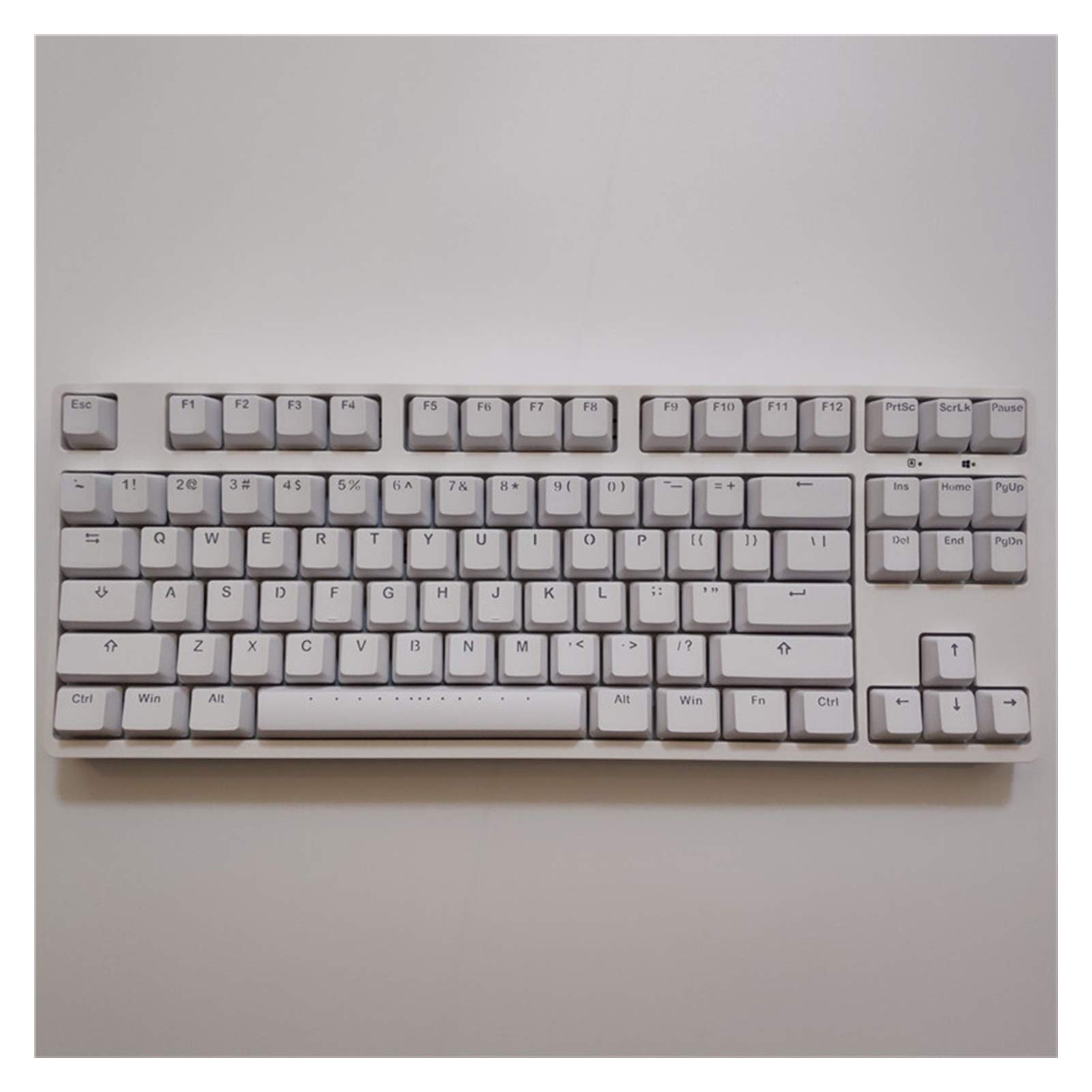 Ganss 87 Key RGB Mechanical Gaming Keyboard with PBT Keycaps - MX Blue Switches, White Backlit (Perfect for Gaming, Typing & Office Work)
