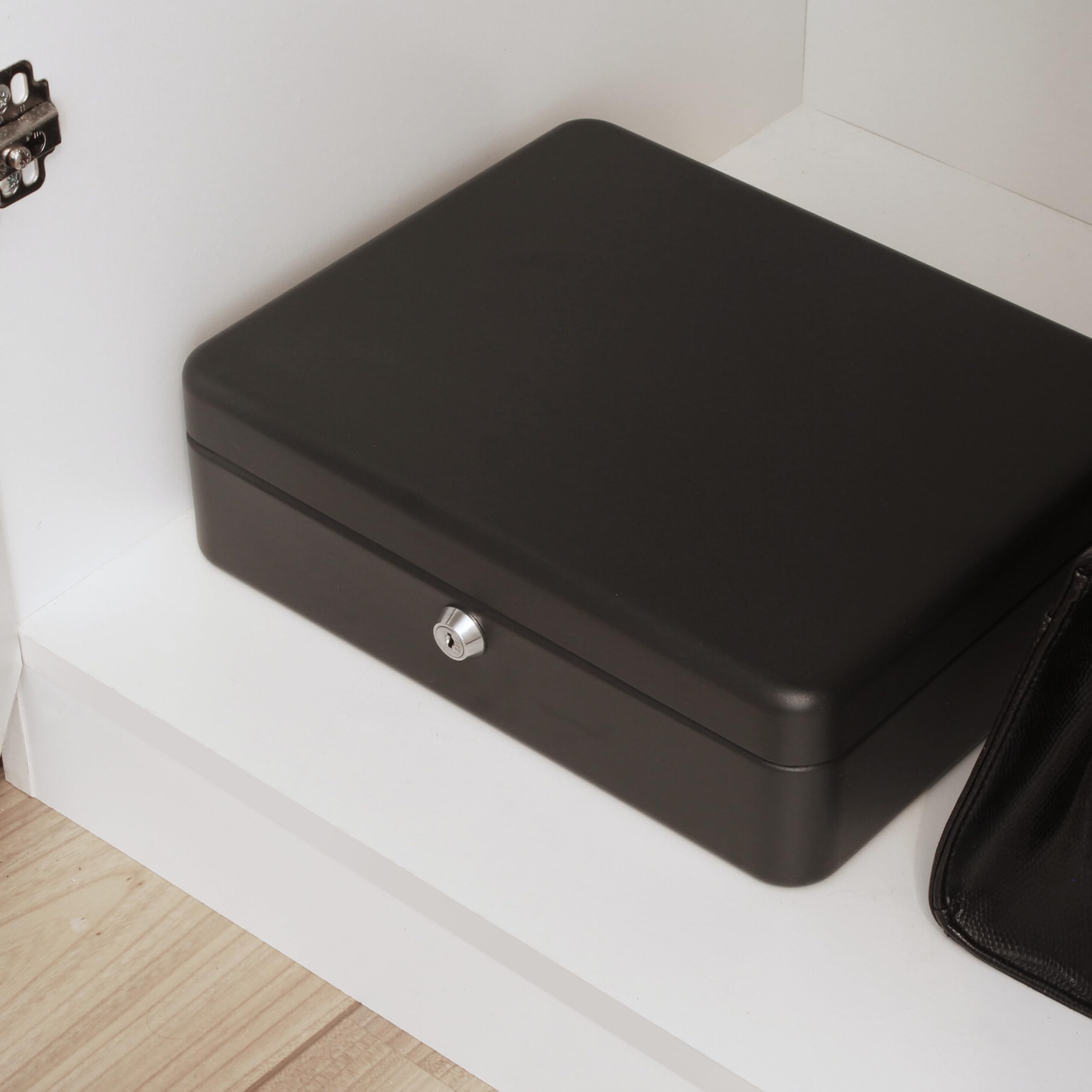 A4 Security Box - Black Document Safe for Home & Office - Secure Storage for Files, Cash, and Valuables | Fireproof & Waterproof Protection