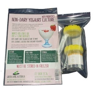 Organic Vegan Yogurt Starter Culture Kit with 2 Glass Jars - Dairy-Free Probiotic for Homemade Plant-Based Yogurt - Perfect for Smoothies, Breakfast Bowls & Healthy Snacks