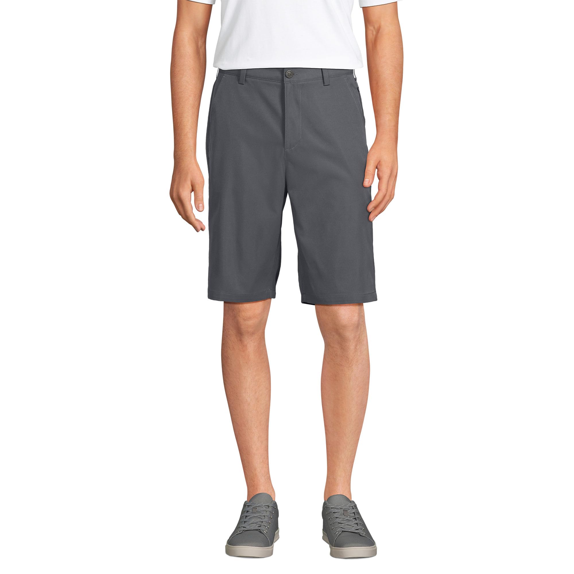 Lands' End Men's School Uniform Active Chino Shorts - Comfortable & Durable for School, Work, and Casual Wear