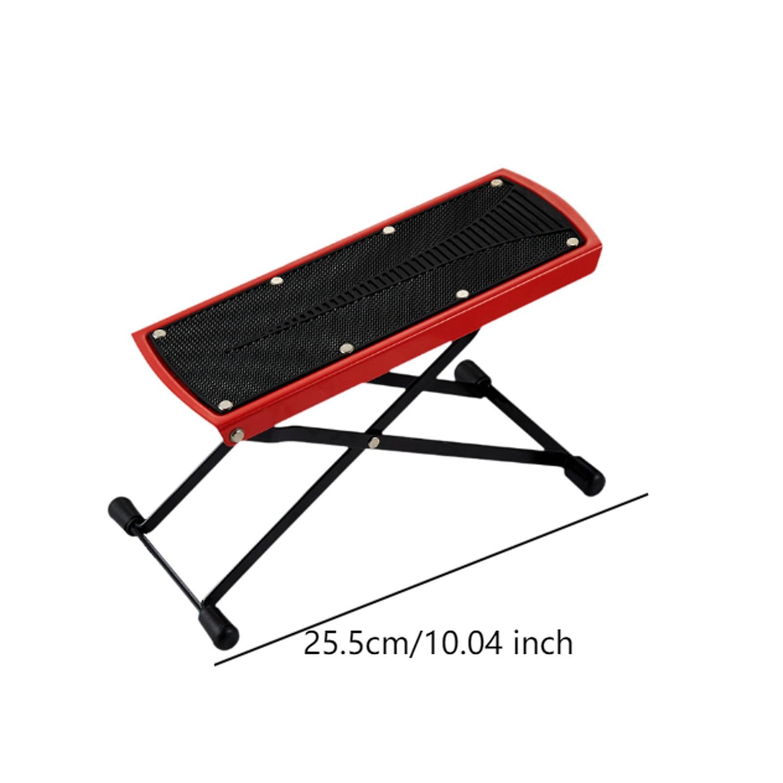 Adjustable Guitar Foot Stool - 6 Height Positions for Electric & Acoustic Guitars - Stable & Ergonomic Design for Comfortable Playing & Practice