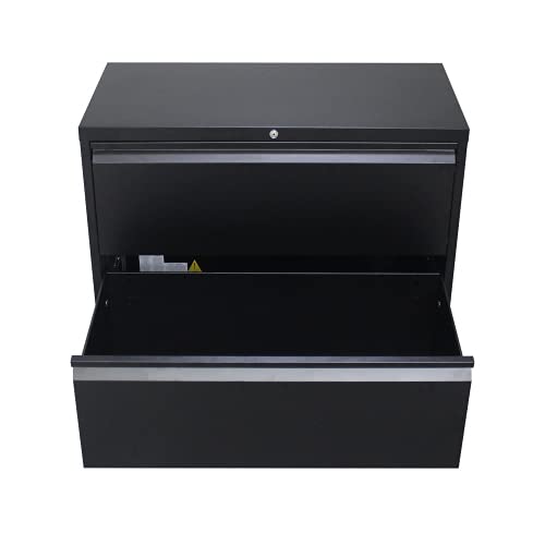 Metal File Cabinet with Lock - 2 Drawer Letter Size Office Storage for Documents, Folders & Supplies | Home & Office Organization Solution