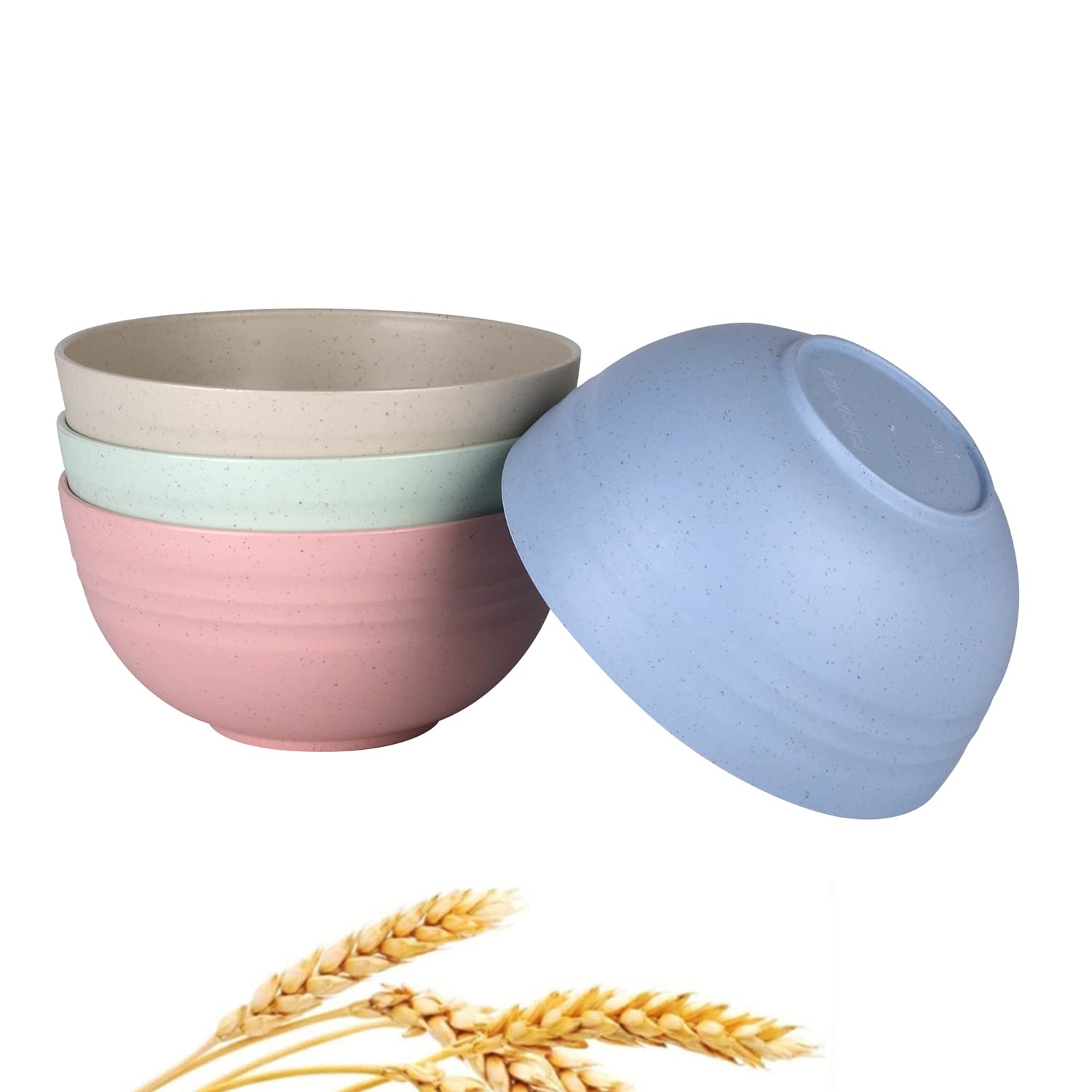 Eco-Friendly Wheat Straw Cereal Bowls Set - Unbreakable, Lightweight Dinner Dishes (4-Pack, 4.5