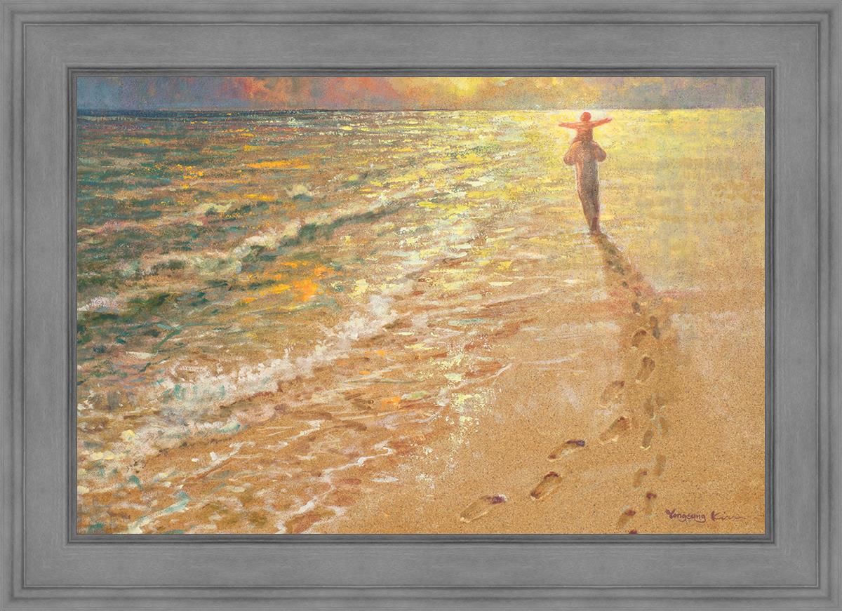 Footprints By Yongsung Kim - Inspirational Christian Wall Art for Home & Office Decor | Perfect for Living Room, Bedroom, Church Gift