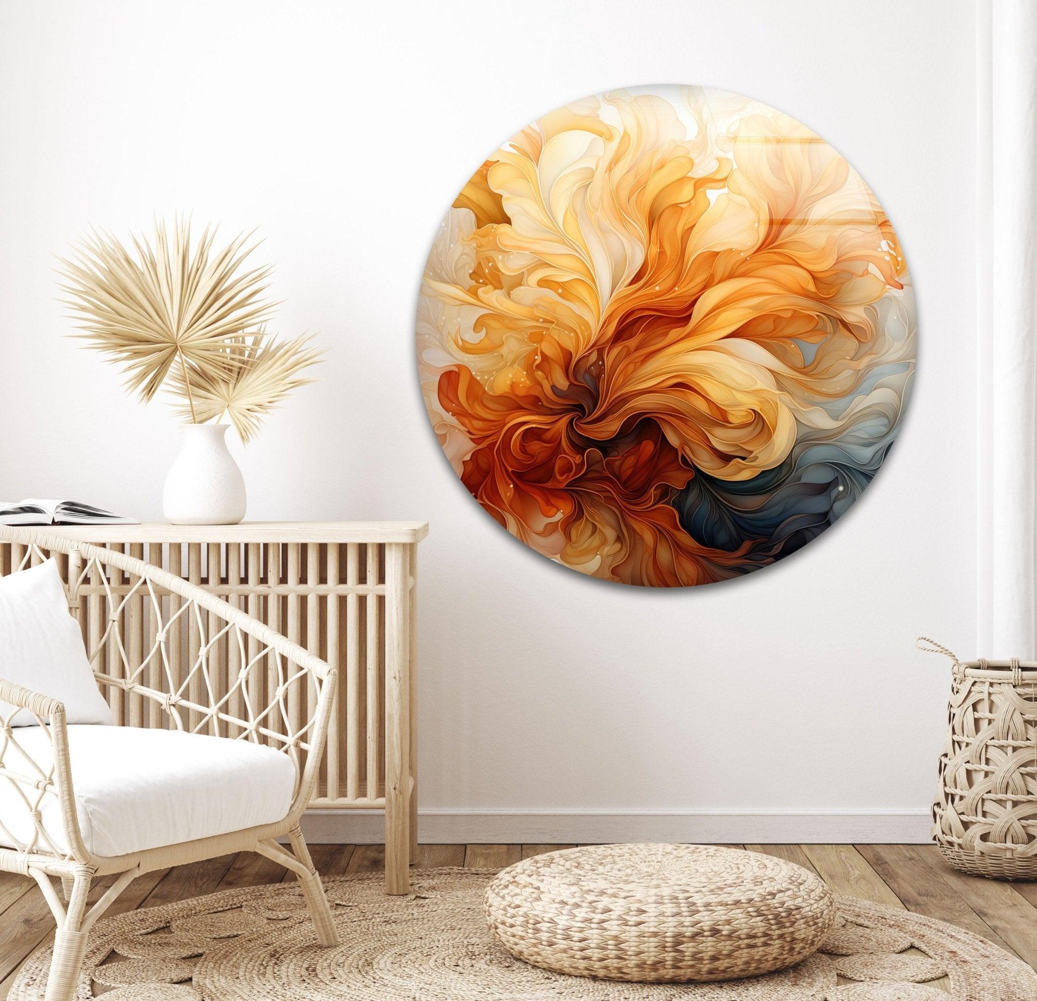 Abstract Love Glass Wall Art - Modern Home Decor for Living Room, Bedroom & Office - Handmade Glass Artwork for Gifts & Interior Design