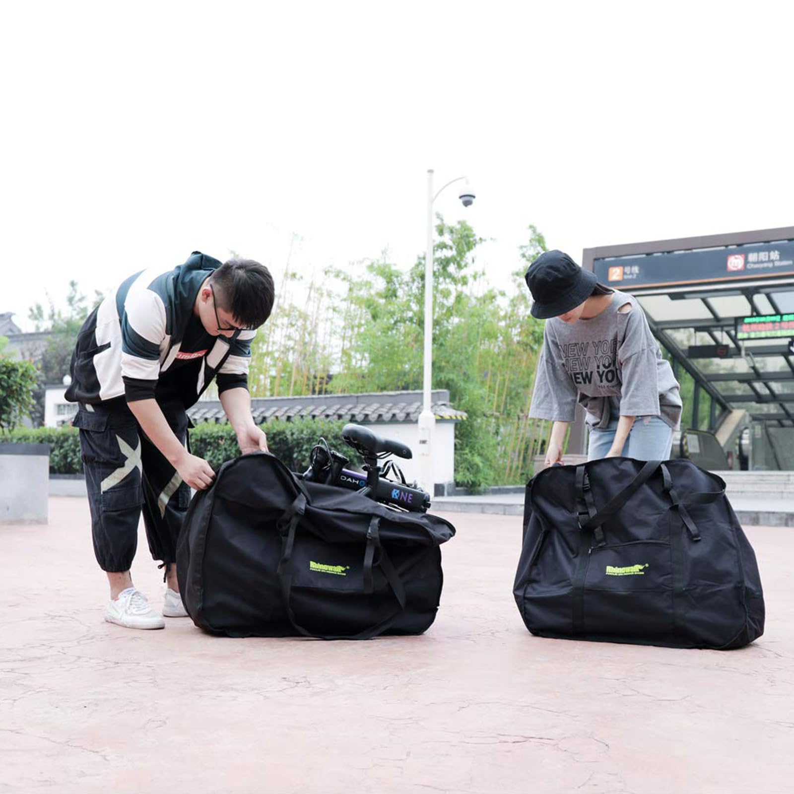 Rhinowalk 20/26 Inch Waterproof Folding Bike Bag - Durable Bicycle Travel Case for Car, Train & Airplane Transport - Perfect for Outdoor Adventures, Cycling Trips & Commuting