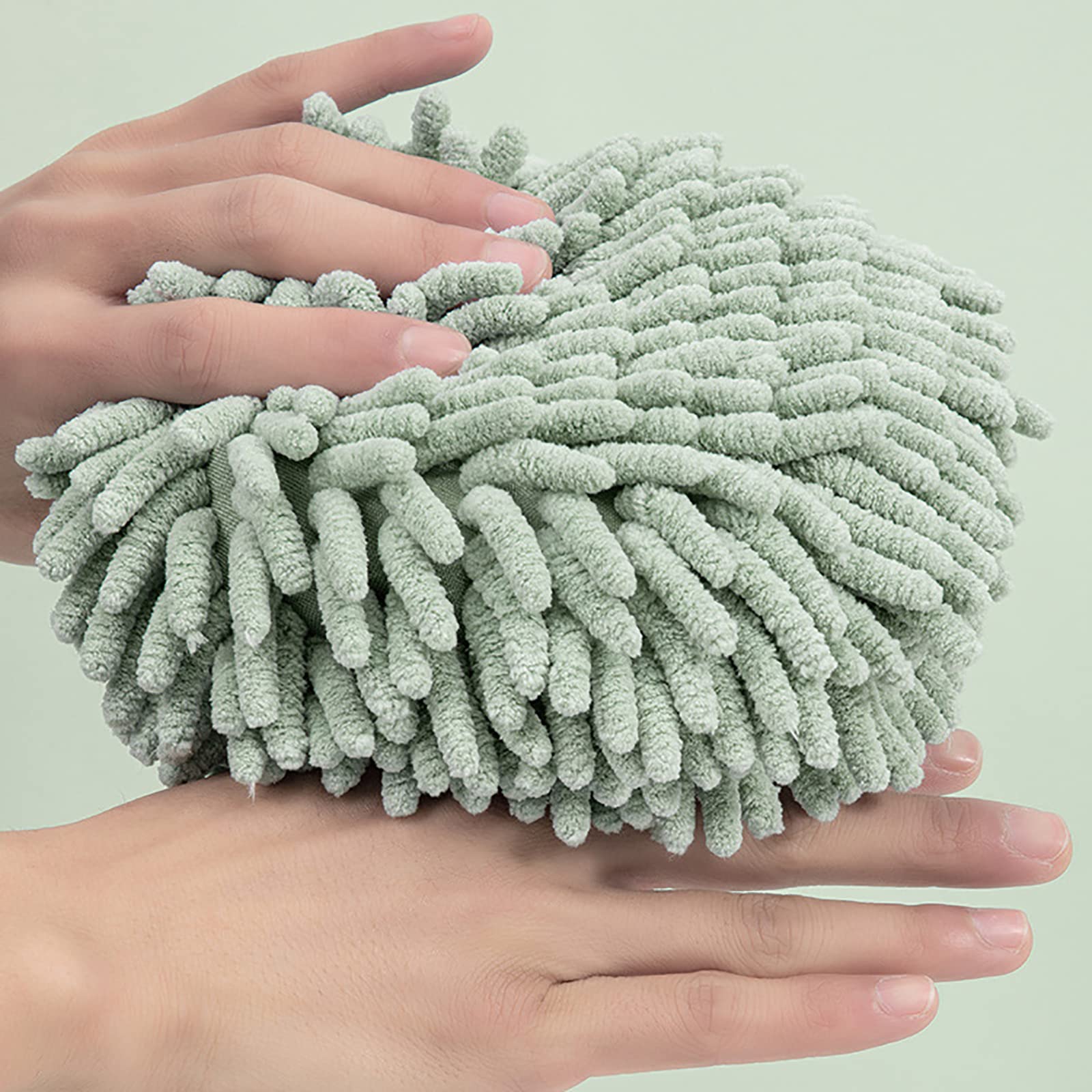 4 Pack Super Absorbent Chenille Hand Towels - Quick Dry Microfiber Bath Towels with Hanging Loops for Kitchen & Bathroom - Soft Hand Drying Puff for Home, Gym, Spa, and Travel Use