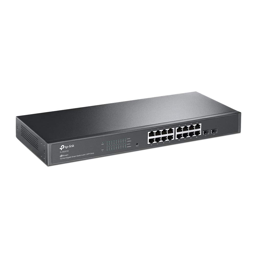 TP-Link TL-SG2218 18-Port Gigabit Smart Switch with 16 RJ45 & 2 SFP Ports | Energy Efficient Plug & Play Metal Network Switch | Ideal for Office Networking, Home Server Setup & Small Business IT Infrastructure