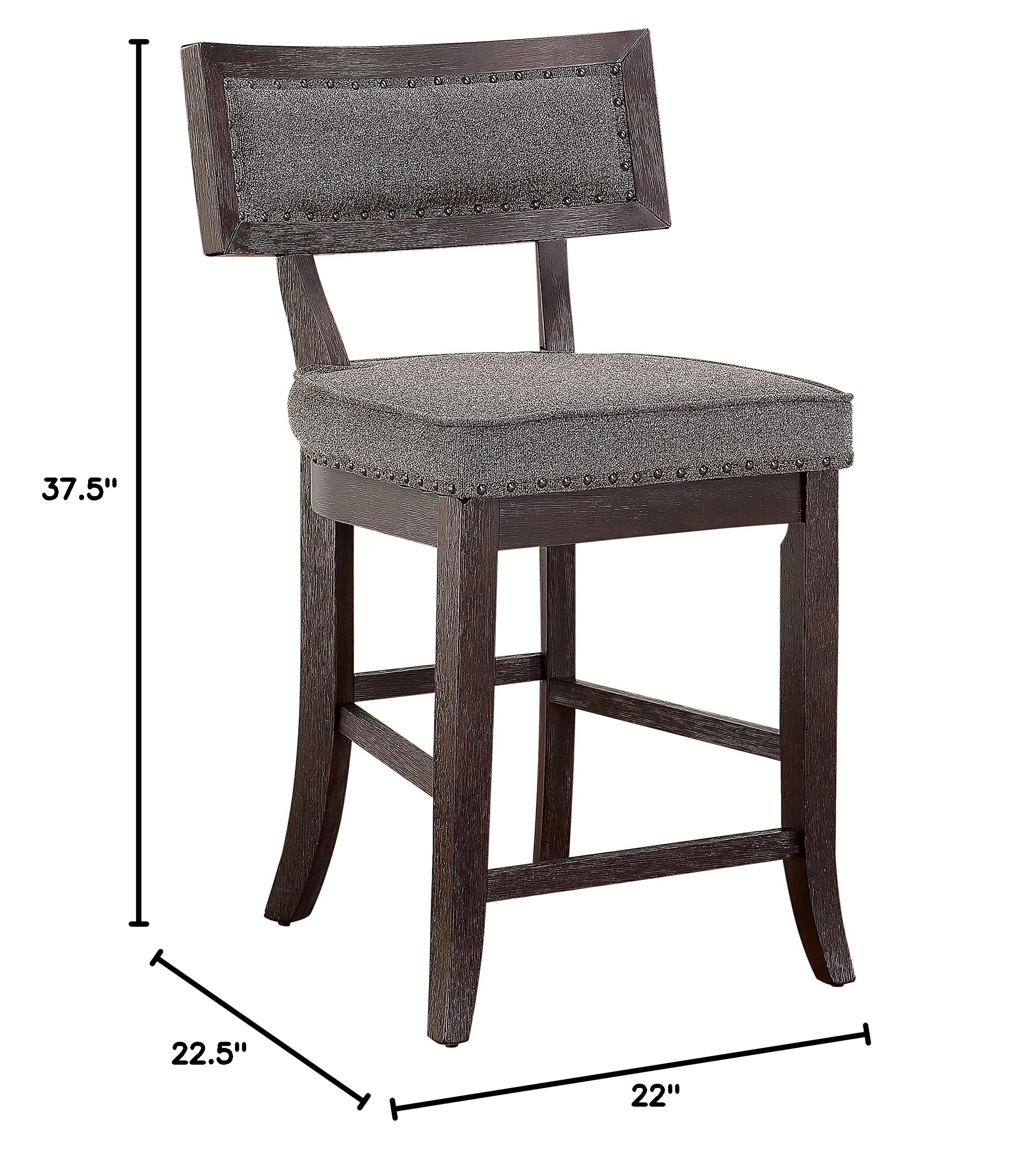 Lexicon Palladium Counter Height Dining Chairs (Set of 2) - Cherry & Grey Modern Bar Stools for Kitchen Island, Breakfast Nook, and Dining Room