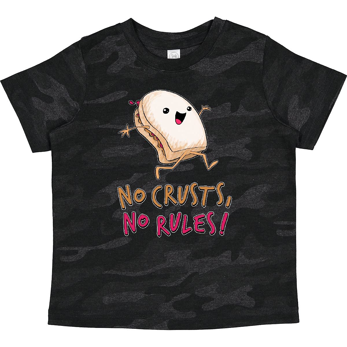 Inktastic Funny PB&J Sandwich Toddler T-Shirt - No Crusts No Rules Design for Boys & Girls - Perfect for Playdates, Daycare & Casual Wear