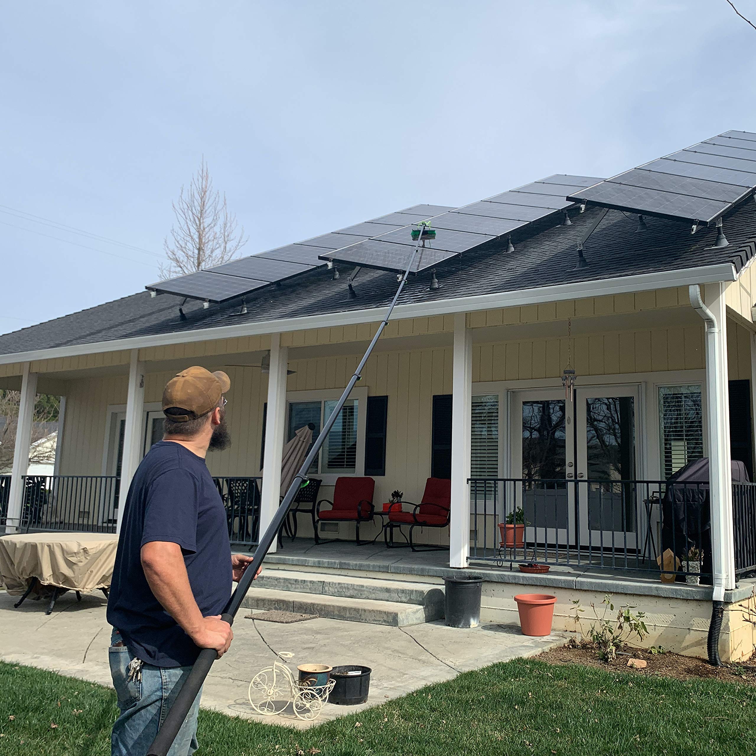 **Equipmaxx 24FT Lightweight Water Fed Pole Kit - Professional Outdoor Window Cleaner, Solar Panel Cleaning System & Hose Spray Washer for Home & Commercial Use**