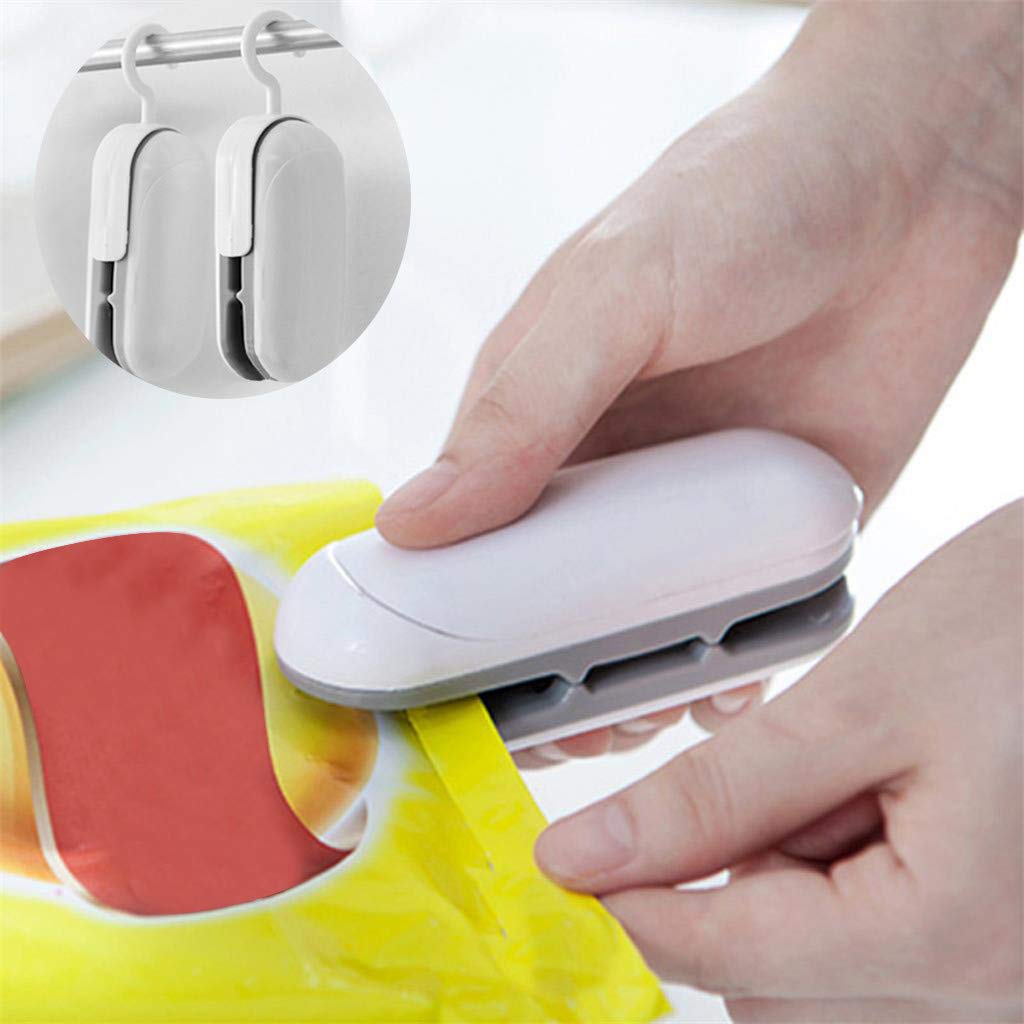 Guolarizi Portable Heat Sealing Tool Bag - Handheld Mini Plastic Impulse Sealer for Kitchen, Dining & Bar (White) | Perfect for Sealing Bags, Food Storage & Packaging