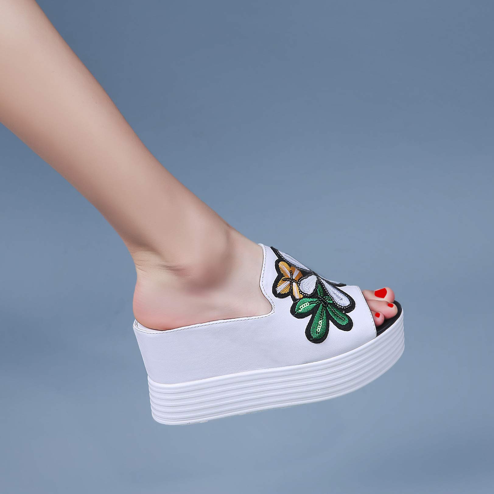 Women's Comfortable Platform Wedge Sandals - Slip On Peep Toe High Heel Slides for Casual Wear | Perfect for Summer Outfits, Beach Vacations & Date Nights