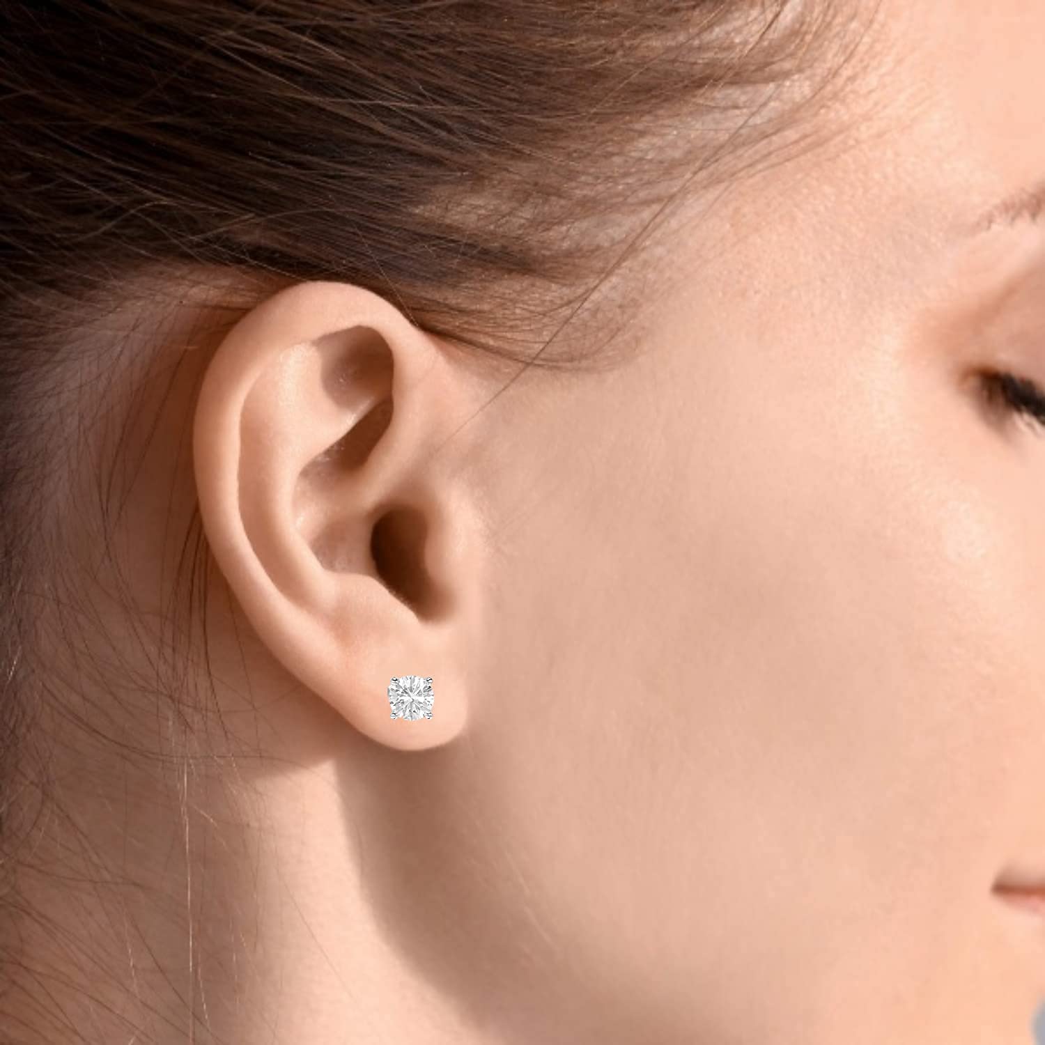 IGI Certified Lab Grown Diamond Stud Earrings | 1/5ct to 1.5ct Solitaire Diamond Earrings | 14K Rose Gold/White Gold/Yellow Gold Earrings for Women & Men | Butterfly Screw Backs (D-E-F Color, VS2-SI1 Clarity) | Perfect for Weddings, Anniversaries & Everyday Luxury Jewelry