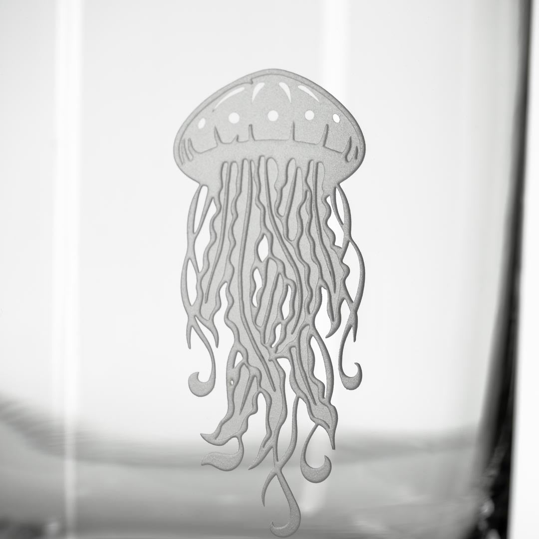 Premium 13oz Double Old Fashioned Whiskey Glasses Set of 2 - Thick Base Crystal Clear Jellyfish Design for Bourbon, Scotch & Cocktails - Perfect for Home Bar, Gifts & Entertaining