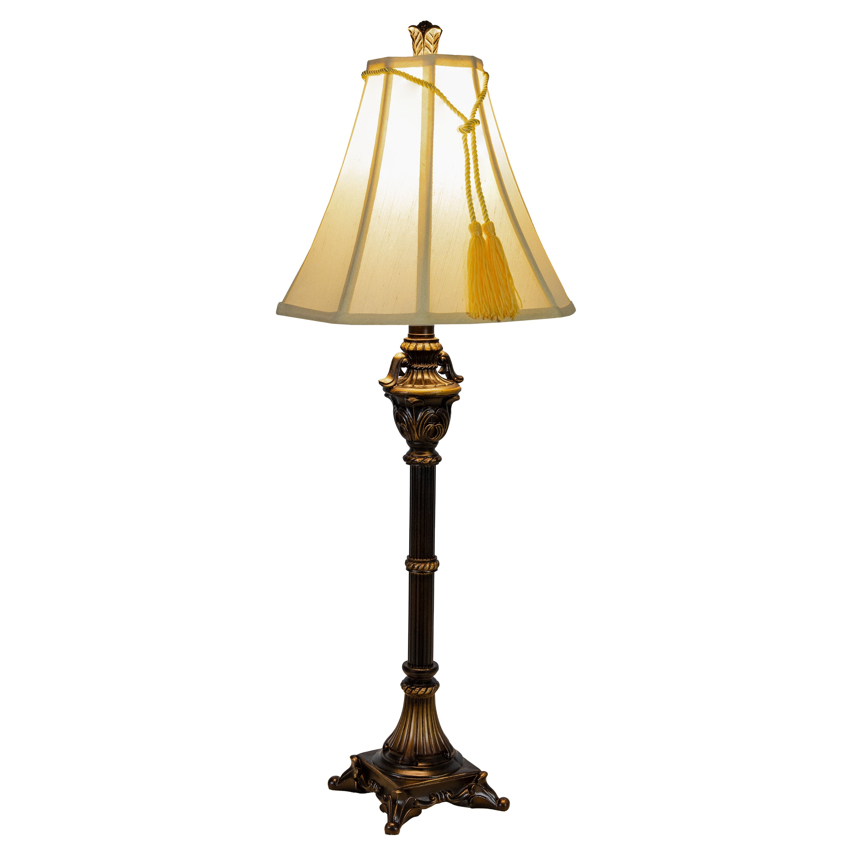 Sunnydaze Home Grandeur Resin Table Lamp Set of 2 - 28.75 Inch Height, Modern Decorative Lighting for Living Room, Bedroom & Office - Warm White LED Bulb Included
