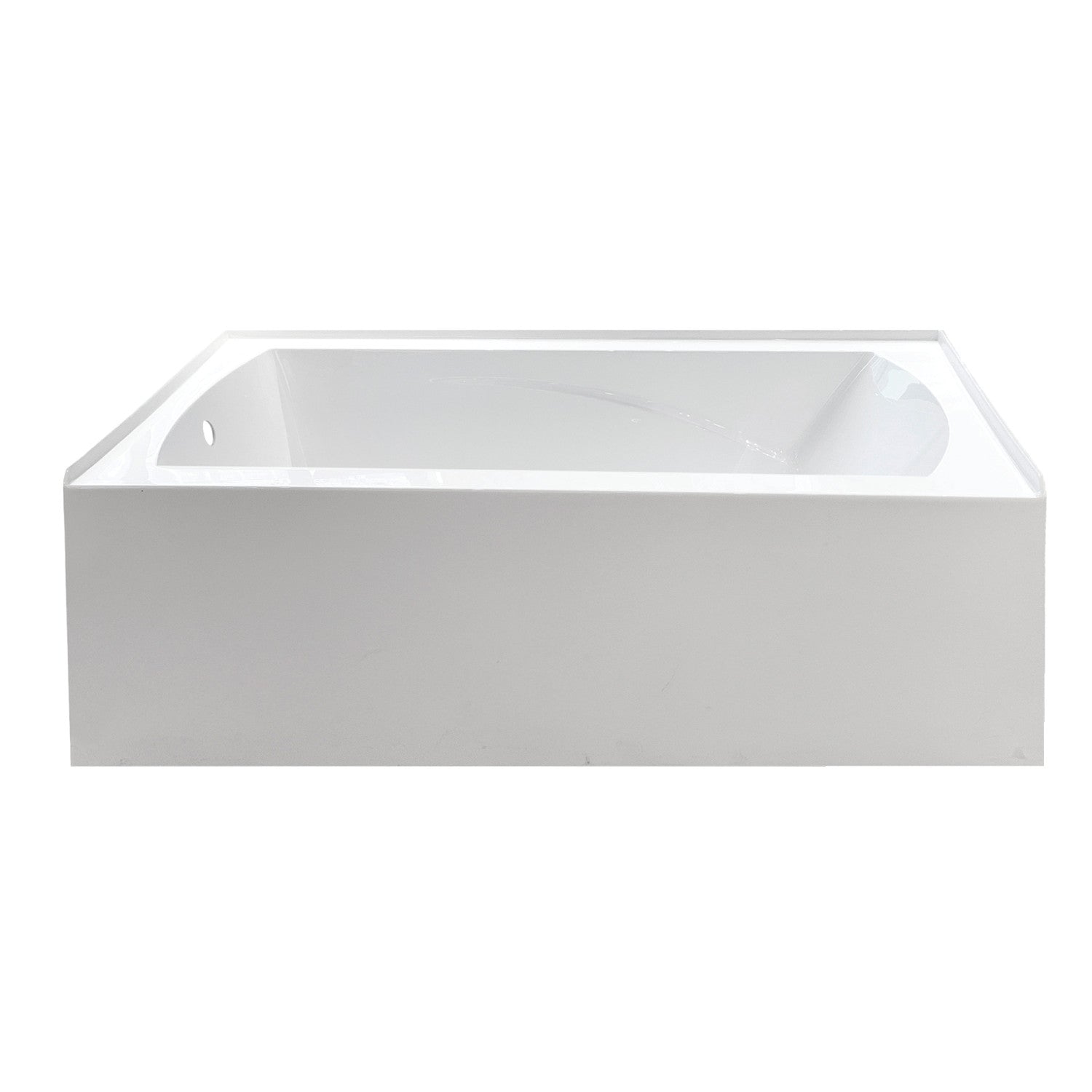 Aqua Eden VTAM6032L21 60-Inch Acrylic Rectangular 3-Wall Alcove Bathtub with Armrests, Left Drain, Glossy White - Perfect for Modern Bathrooms, Spa-Like Relaxation, and Small Space Solutions