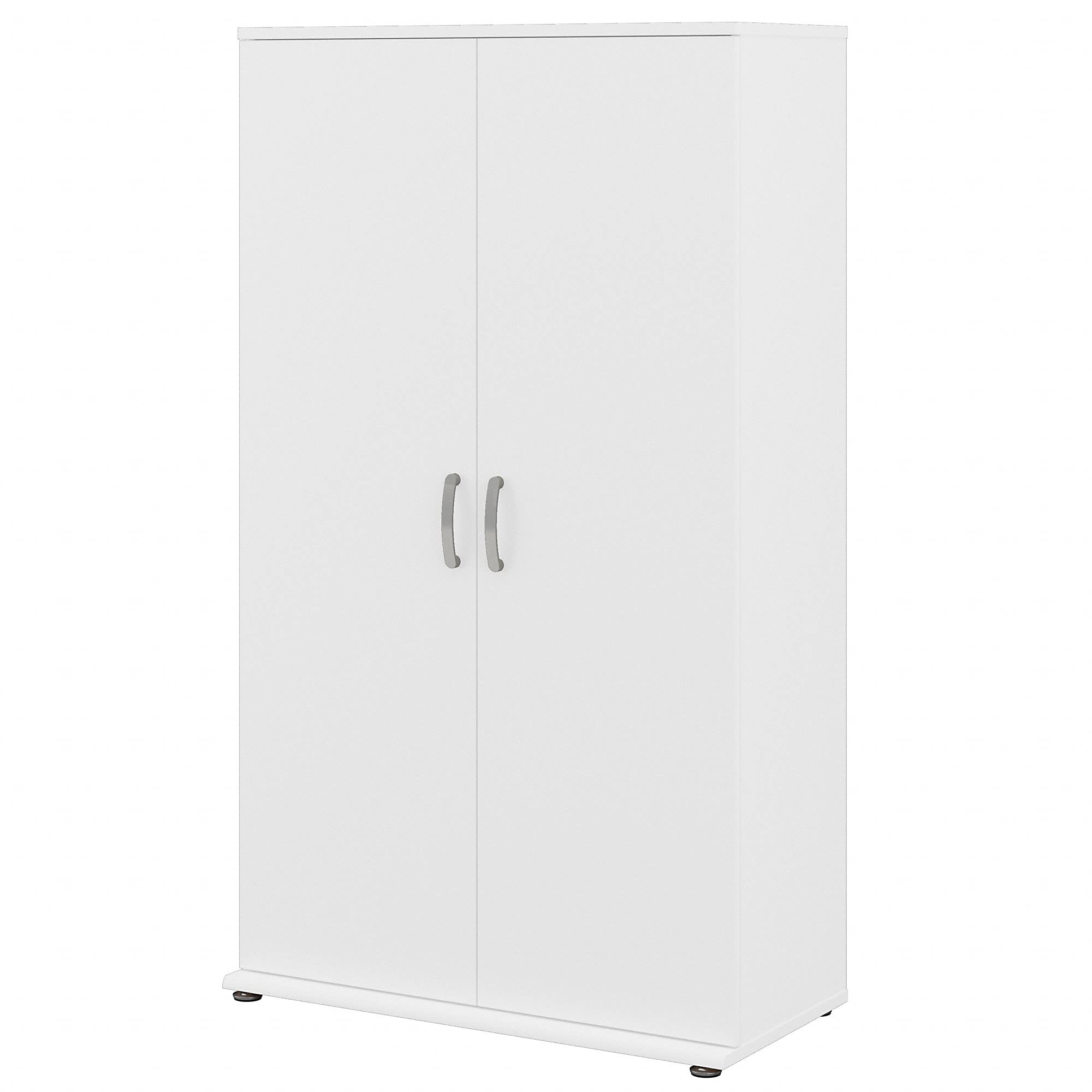 Bush Business Furniture Universal Tall Storage Cabinet with Doors & Adjustable Shelves - White - Perfect for Office, Home, or Classroom Organization