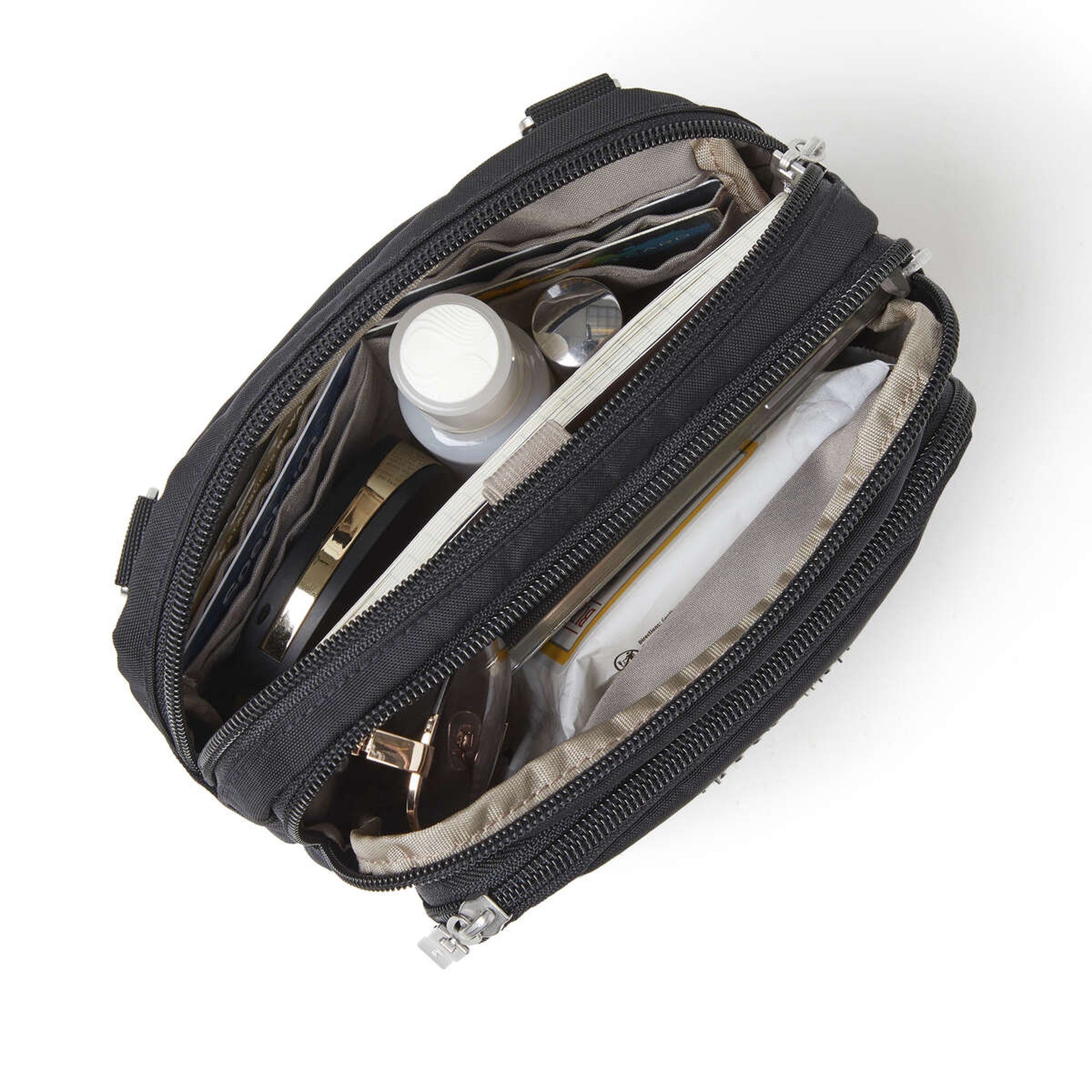 Baggallini Triple Zip Crossbody Bag for Women - Lightweight Travel Purse with Multiple Pockets - Perfect for Everyday Use, Commuting & Travel Accessories