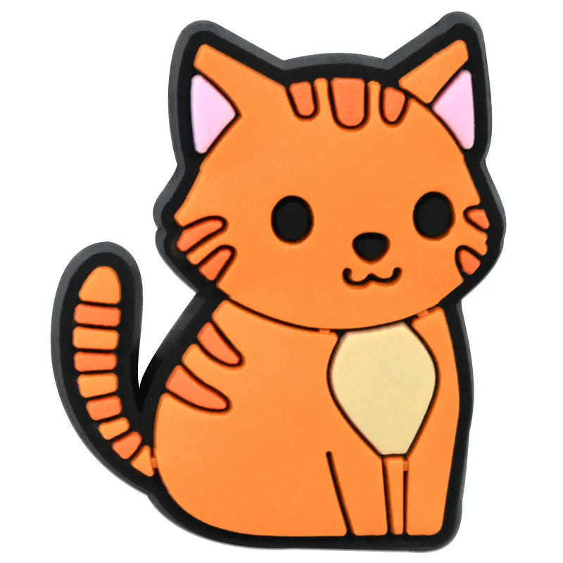 Cute Cat Shoe Charms for Crocs - PVC DIY Badge Pins for Kids Shoes, Jeans & Clogs Accessories - Christmas Decoration & Wholesale (1PC) - Perfect for DIY Crafts, Gift Giving & Shoe Customization