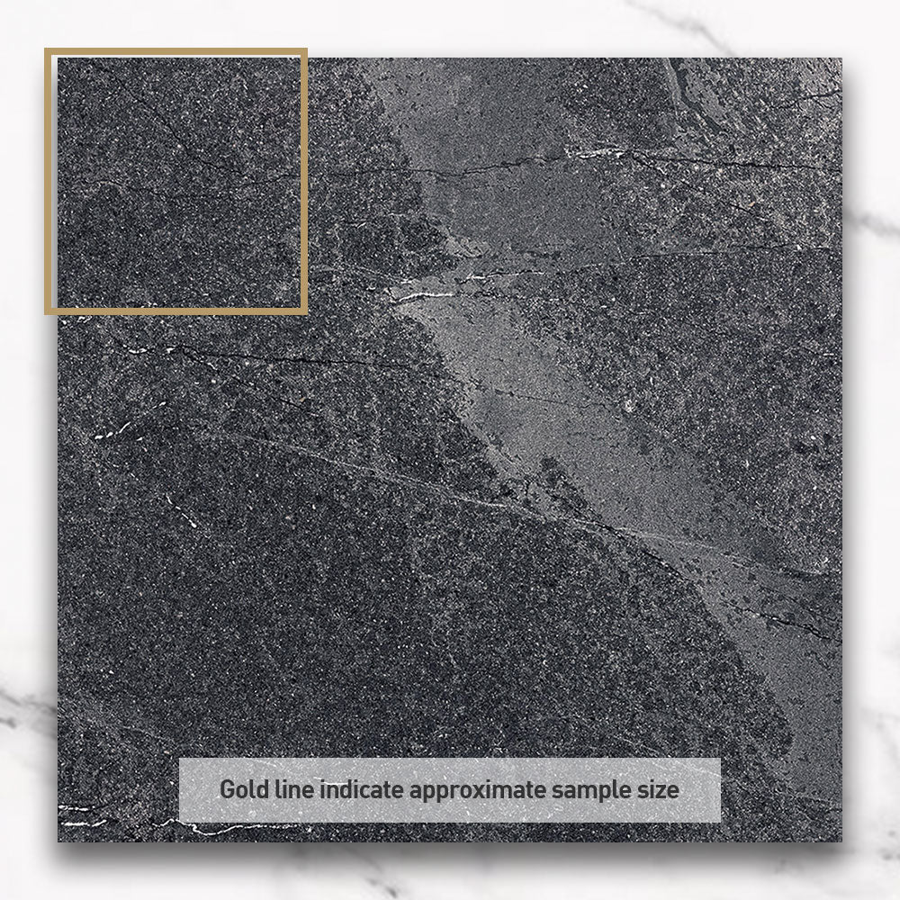 Premium 300x300mm Anthracite Limestone Look Lappato Porcelain Tile - Elegant Flooring for Living Rooms, Kitchens & Bathrooms