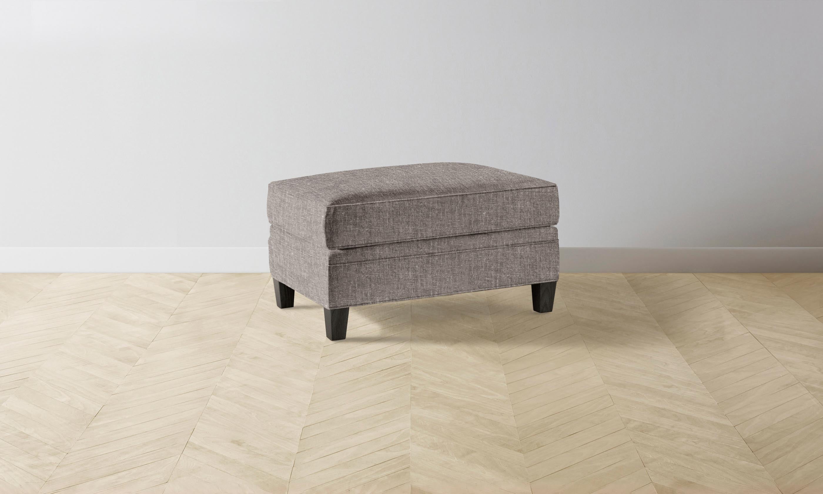 Carmine Ottoman - Heritage Belgian Linen Carob Brown Footstool | Perfect for Living Room, Bedroom & Home Decor