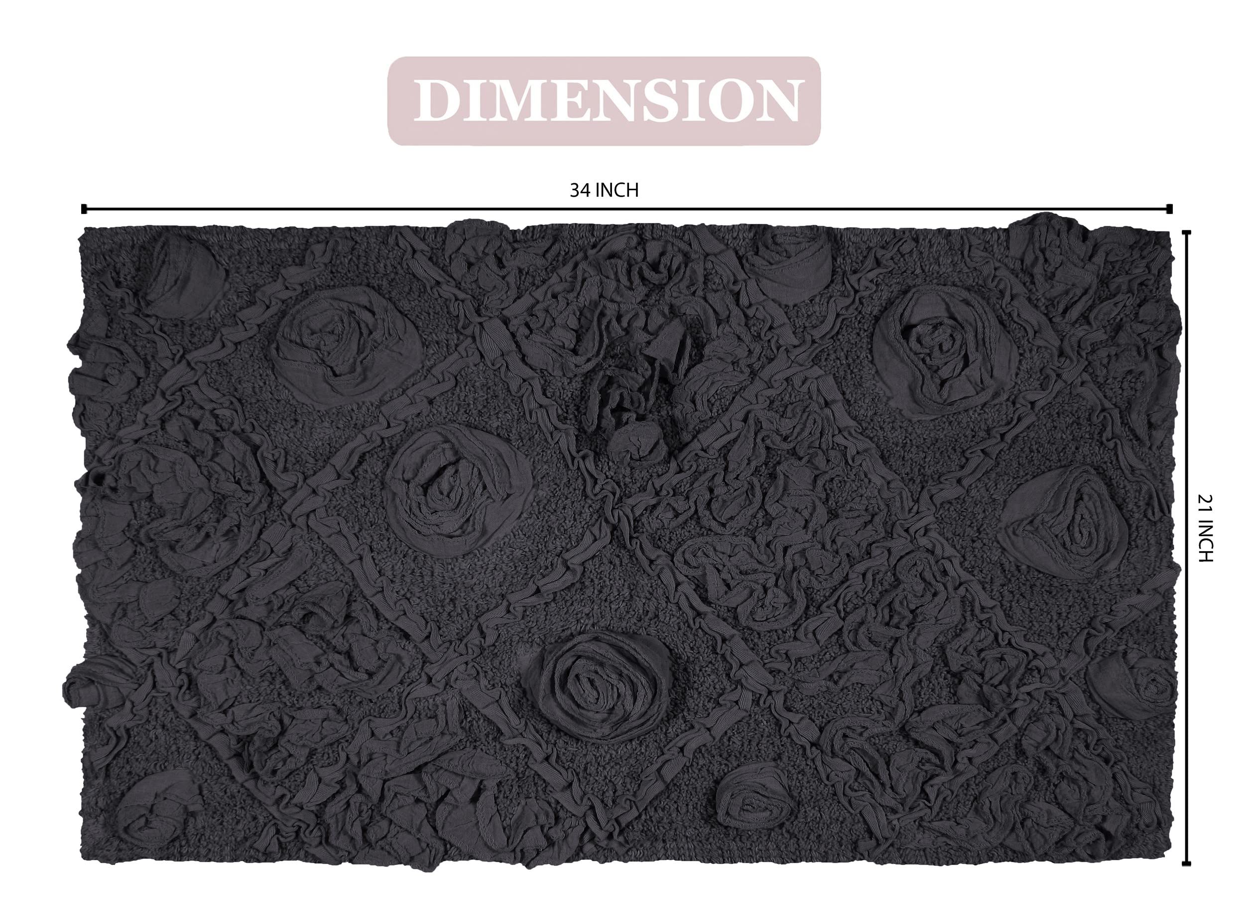 Home Weavers Modesto 100% Cotton Bath Rug Set - Ultra Soft & Absorbent Non-Slip Bathroom Mat, Washable Kitchen Floor Rug, 21