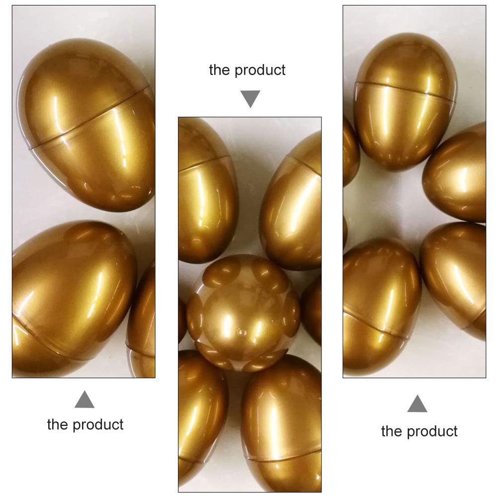 LUOZZY 6-Piece Plastic Easter Eggs - Empty Hollow Eggshells for Kids Easter Egg Hunt, DIY Decorations & Party Favors (Golden) - Perfect for Easter Celebrations, Classroom Activities & Spring Crafts