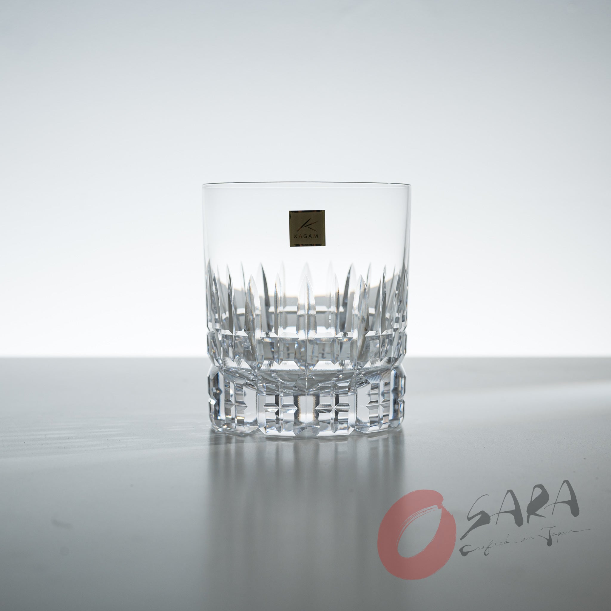 Premium KAGAMI Crystal Japanese Handmade Whiskey Glass Set - 370ml Icicle Design for Bourbon, Scotch & Cocktails - Elegant Barware for Home Entertaining & Gift Giving
